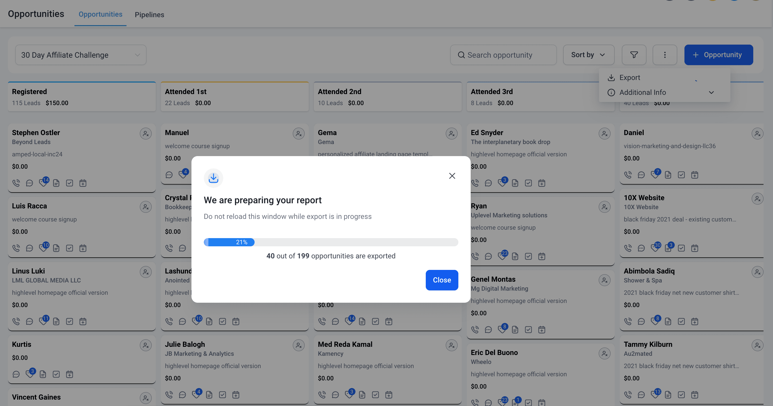 Export Status