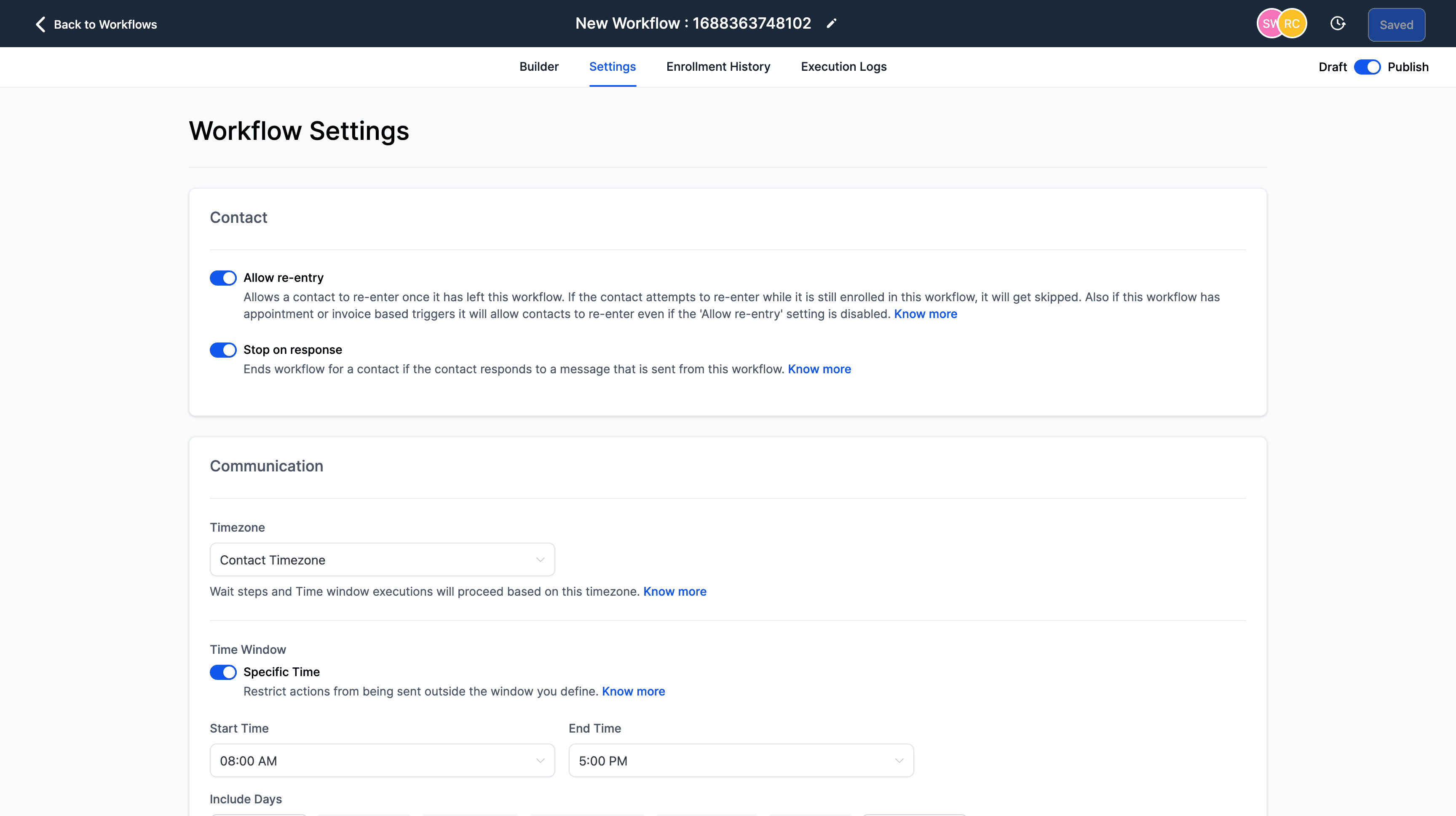 Settings Page UI