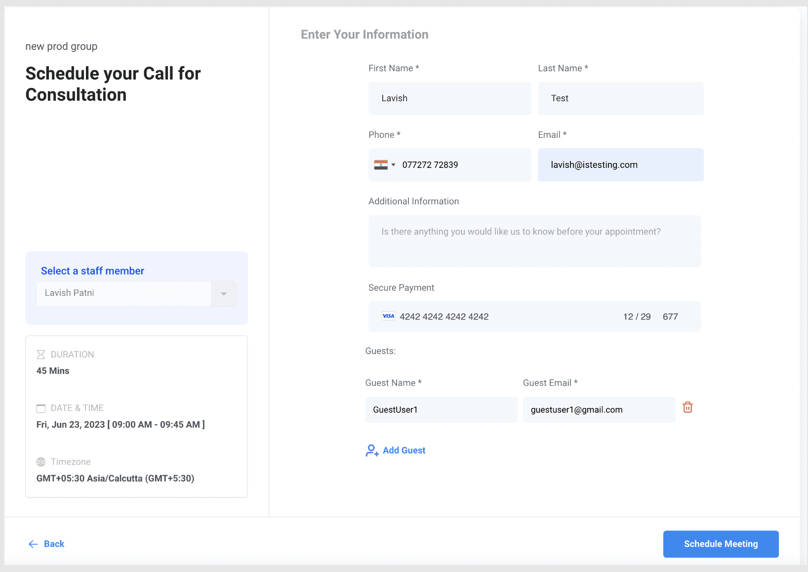 Email notification and payment procedure