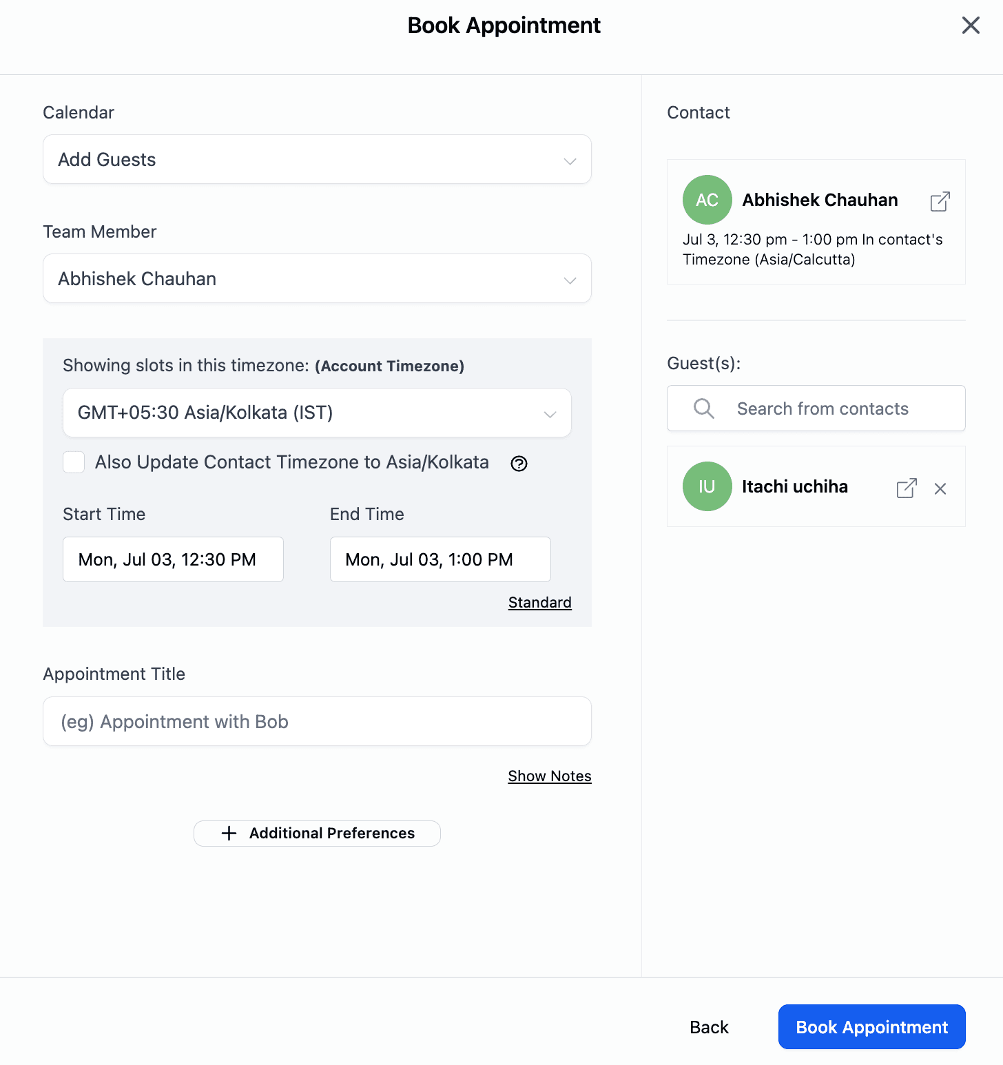 Manage guests