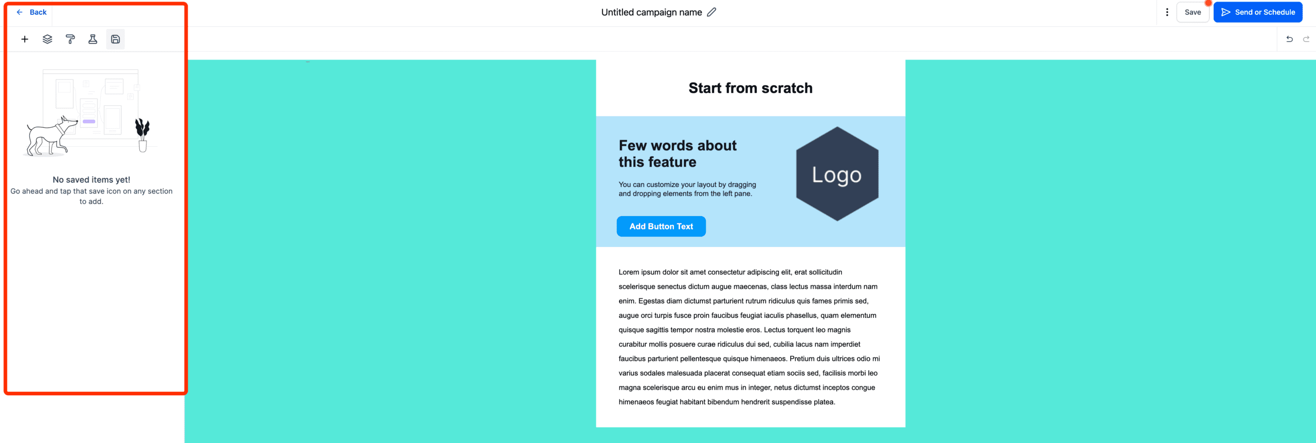 Image showcasing the process of saving reusable elements.
