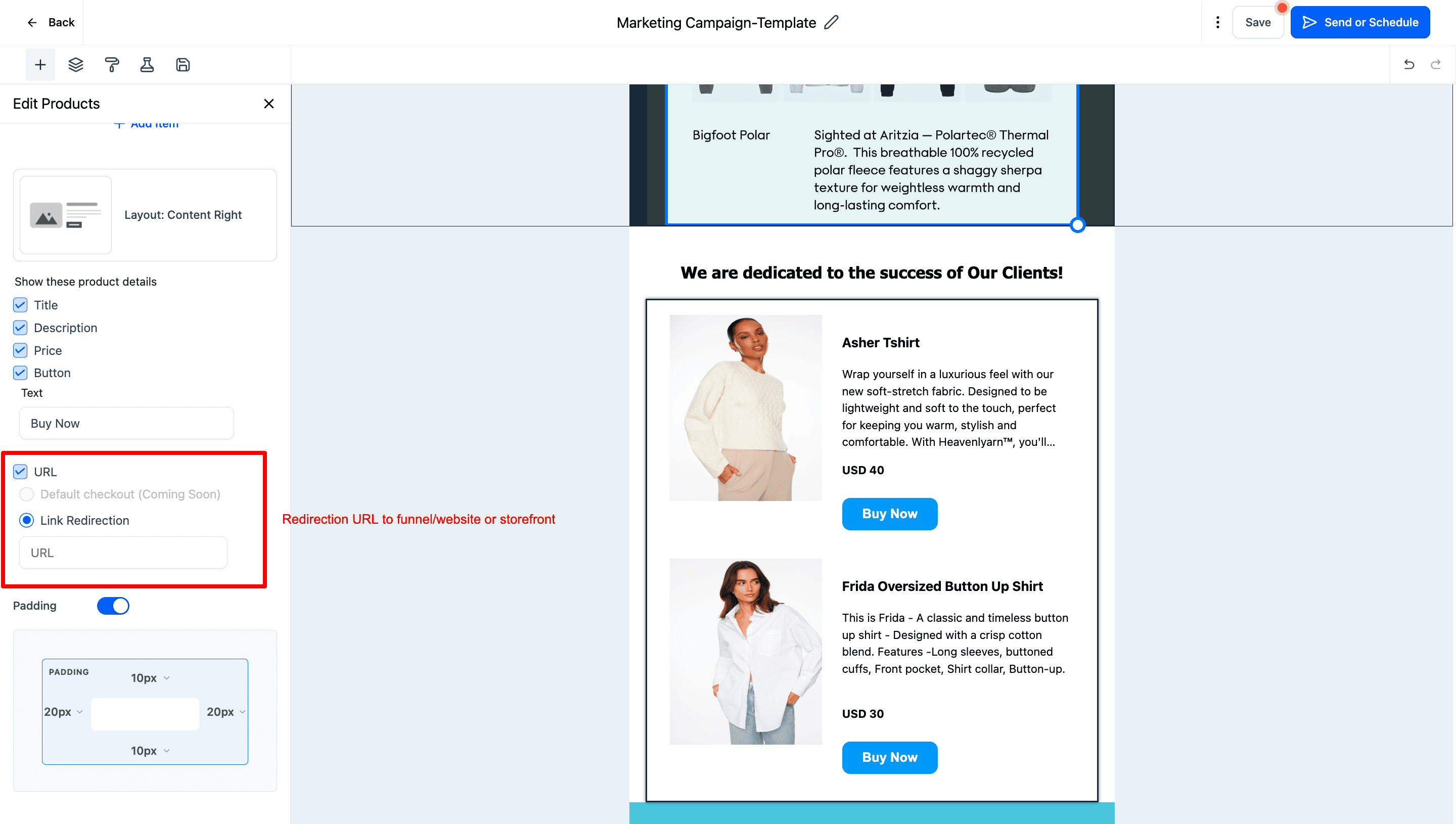 Redirect URL