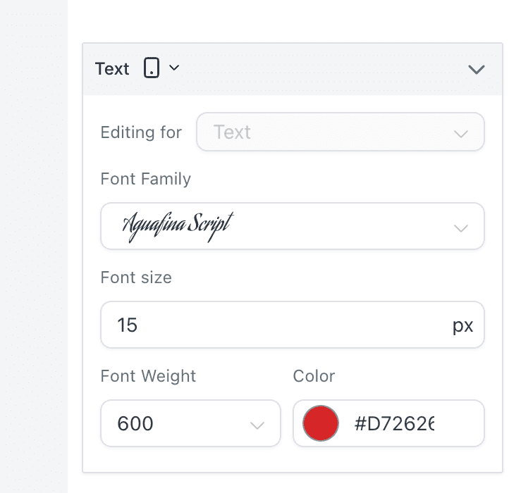 Mobile-specific Settings