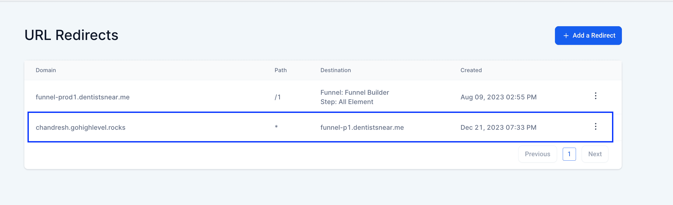 Add Redirect