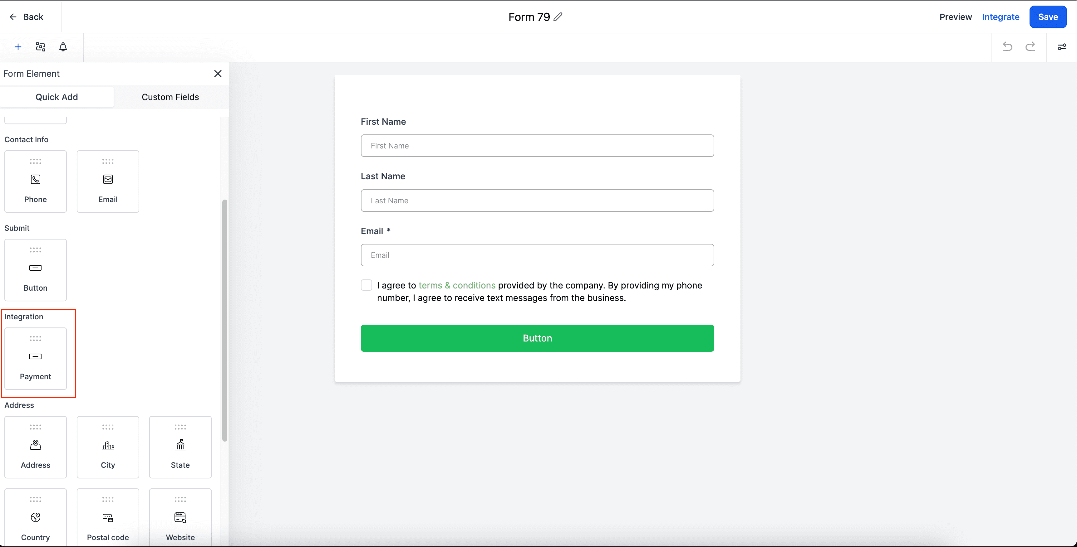 Drag and Drop Payment Element