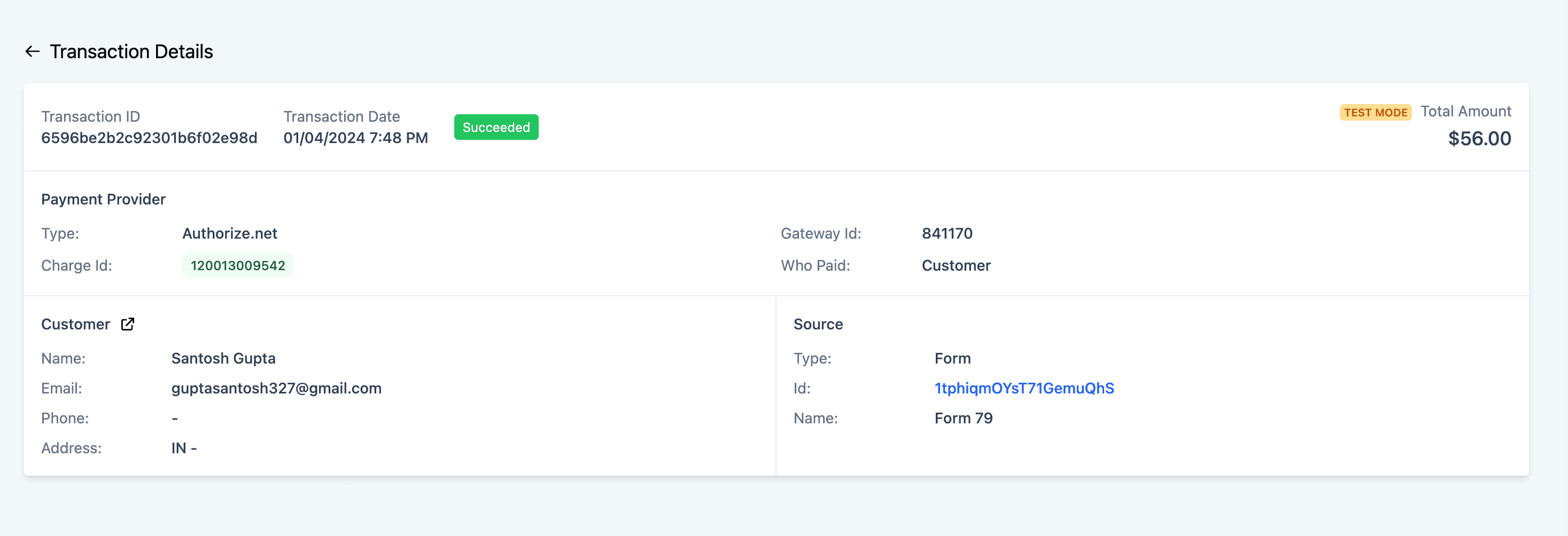 Transaction Details