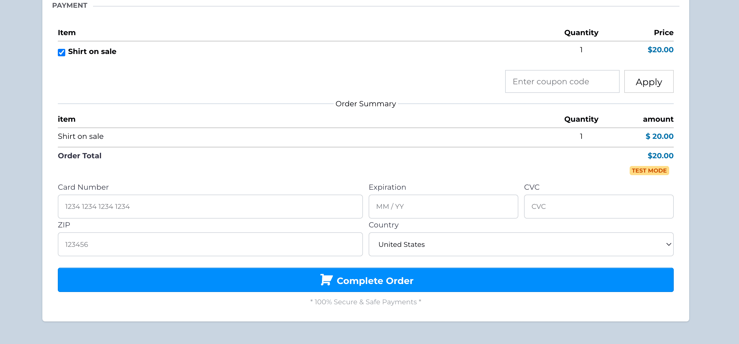 Order Form Processing