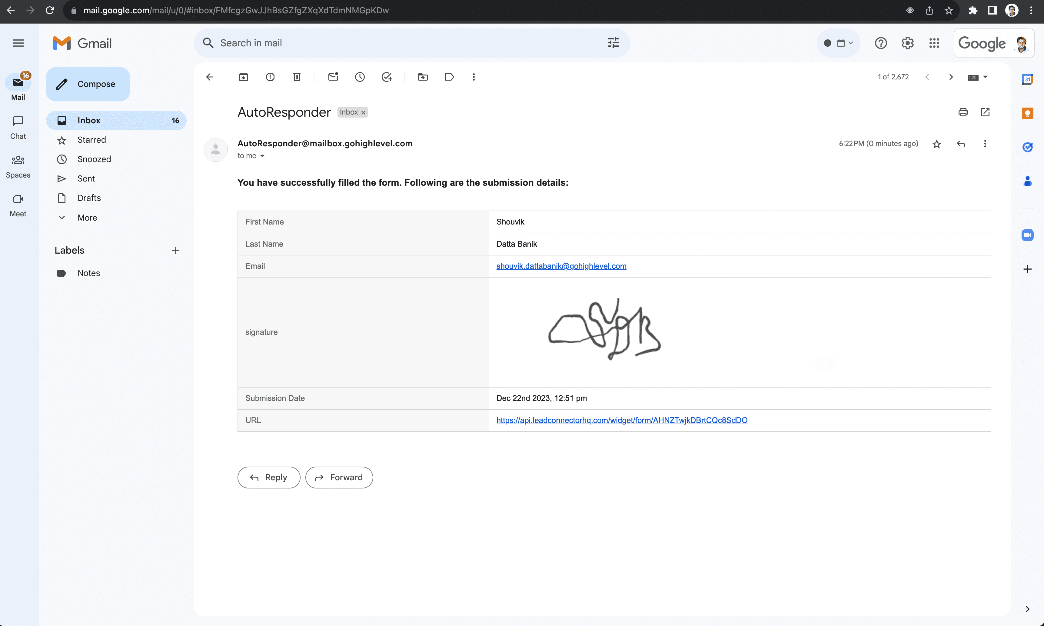 Auto Responder Settings