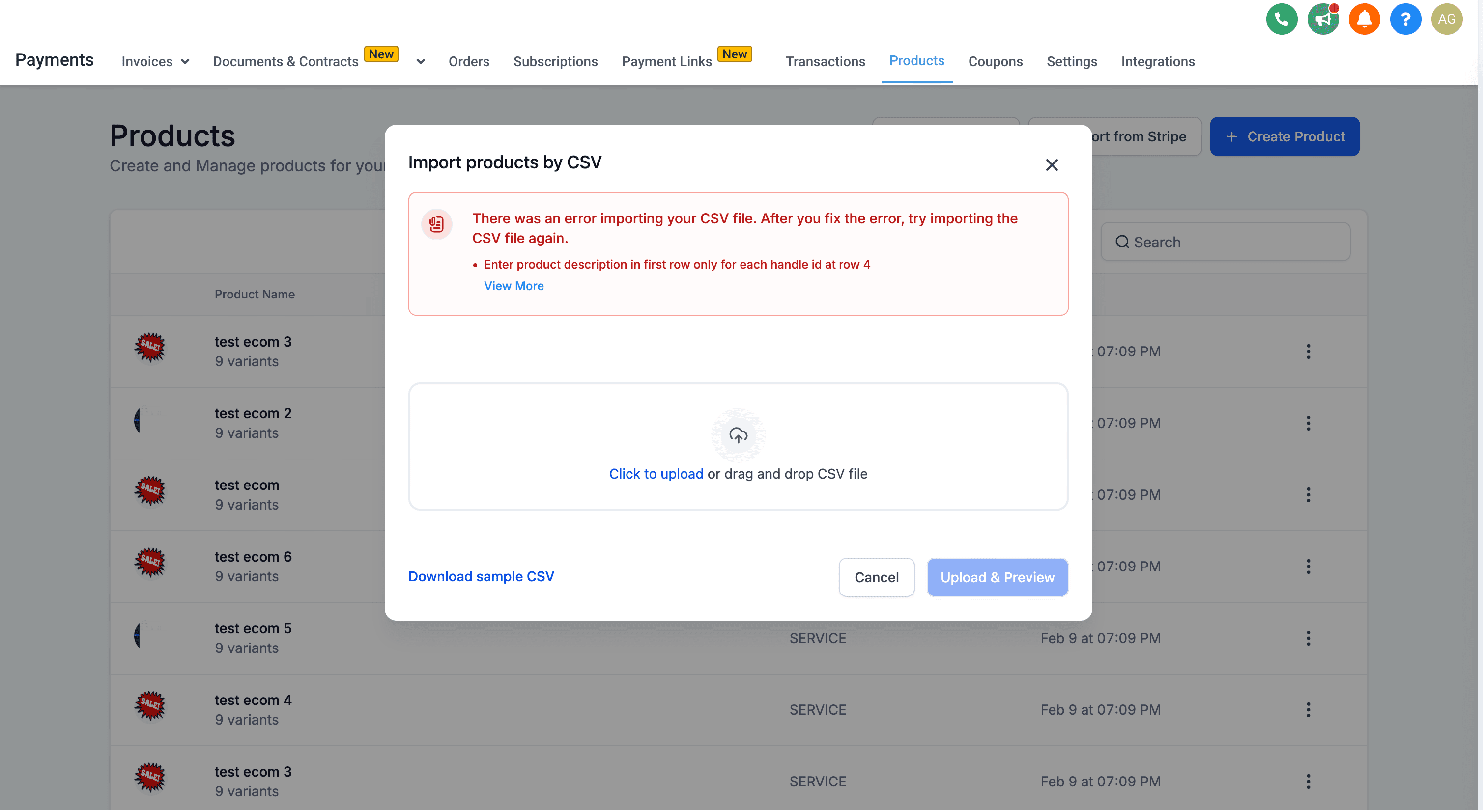 CSV Upload Complete