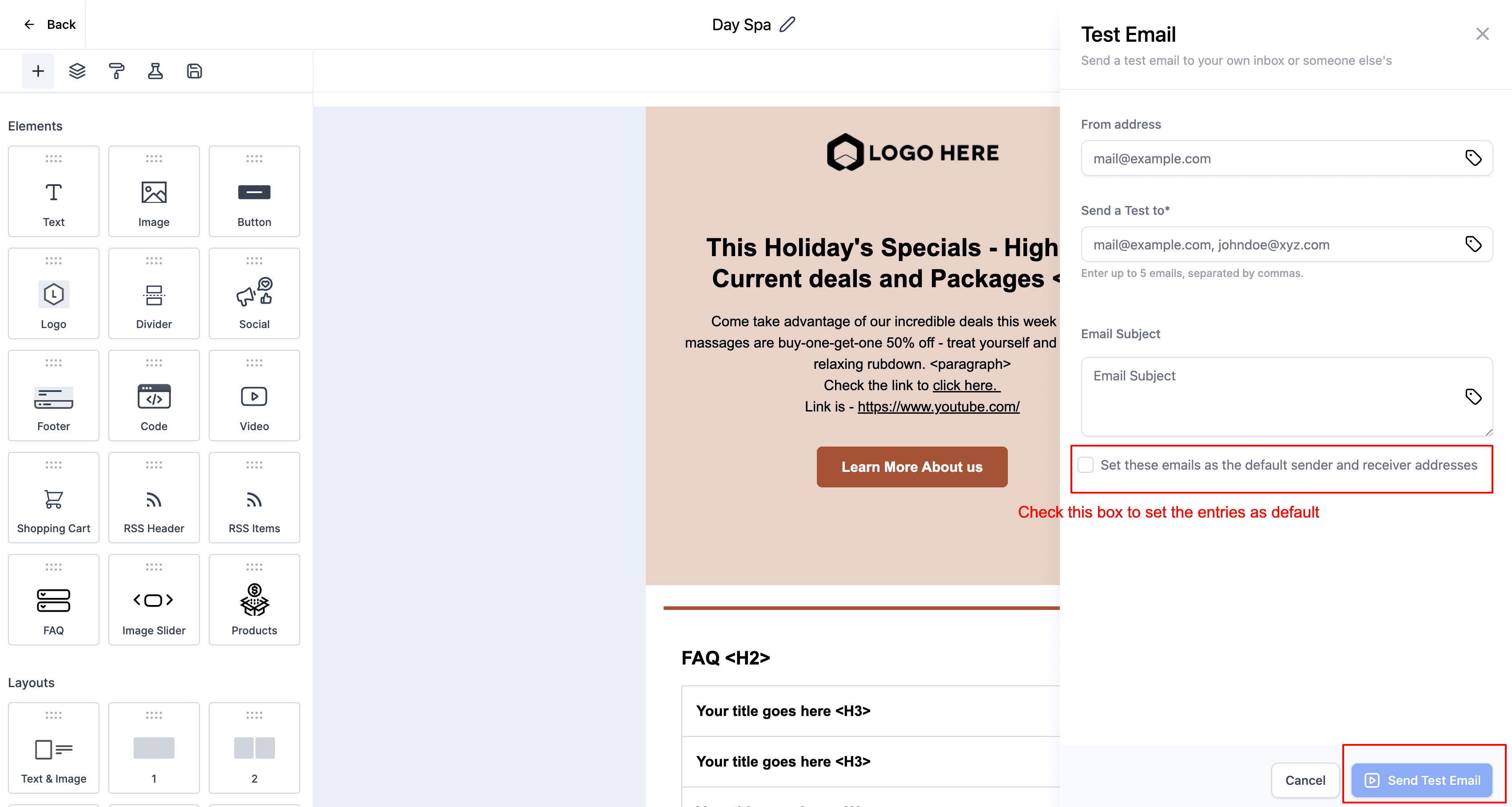 Email Enter Addresses