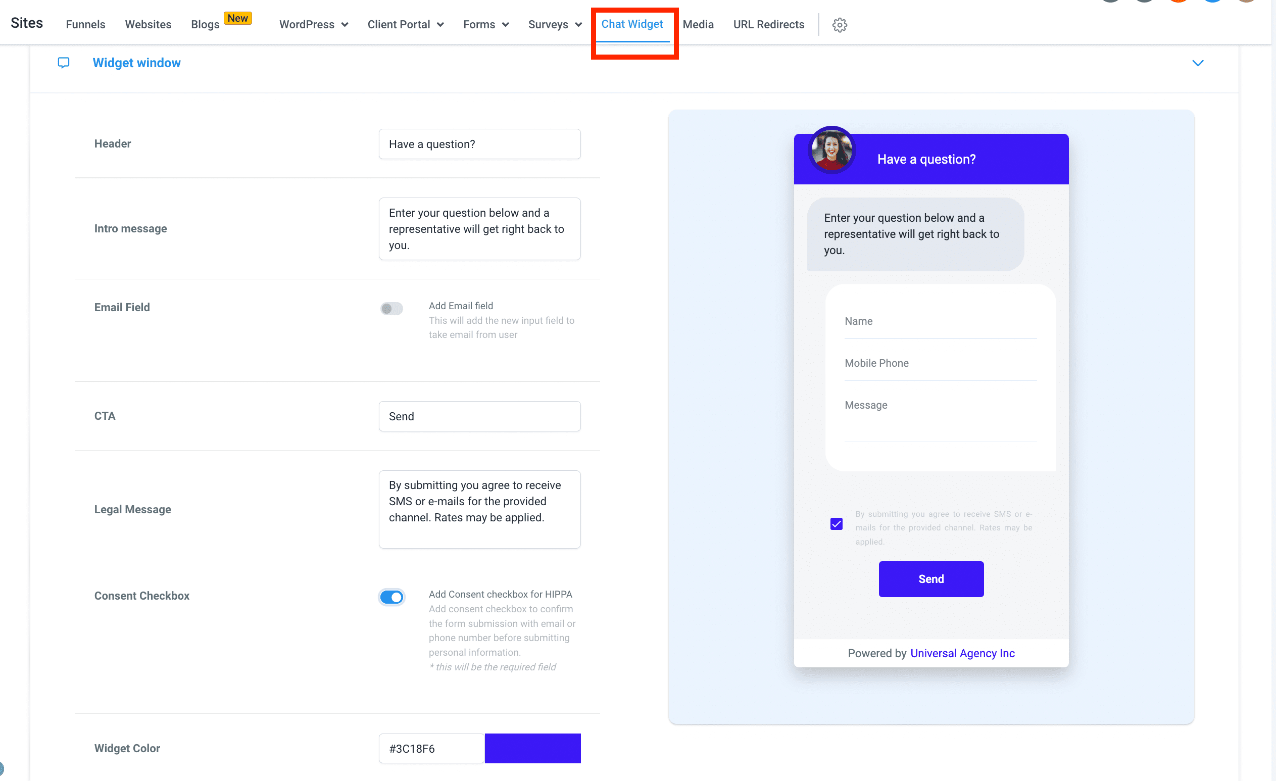 Consent Checkbox in Use