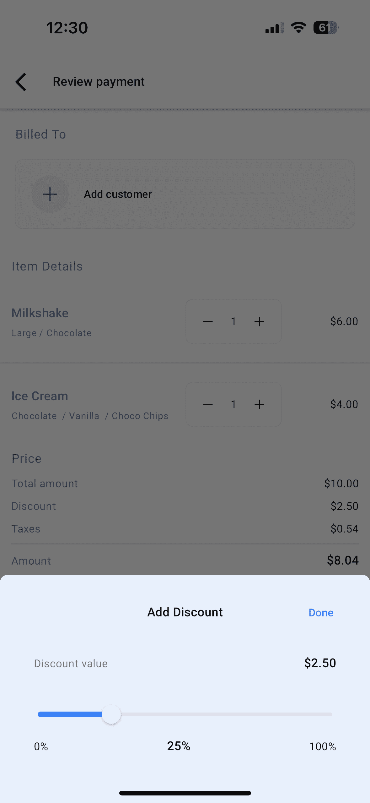 Discount slider