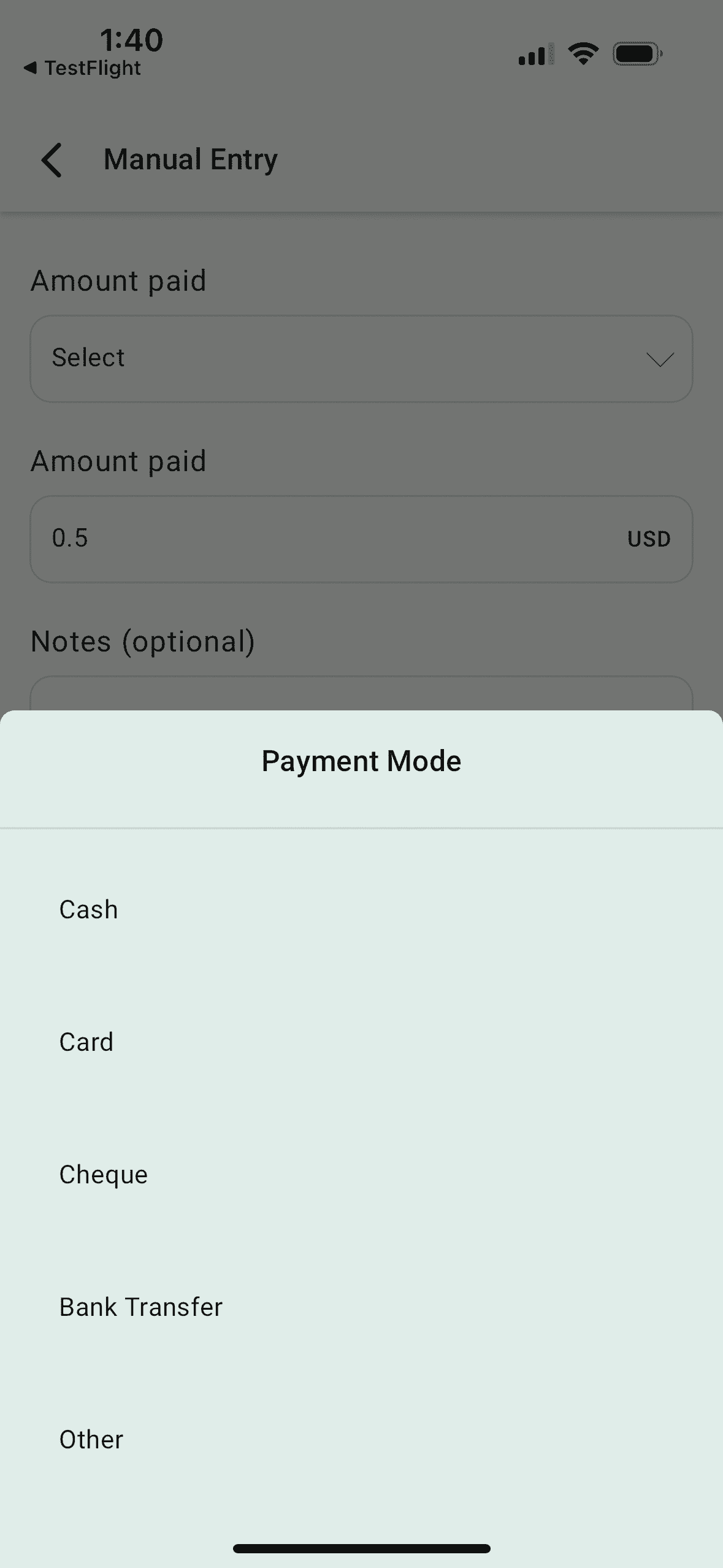 Manual Entry Example Image