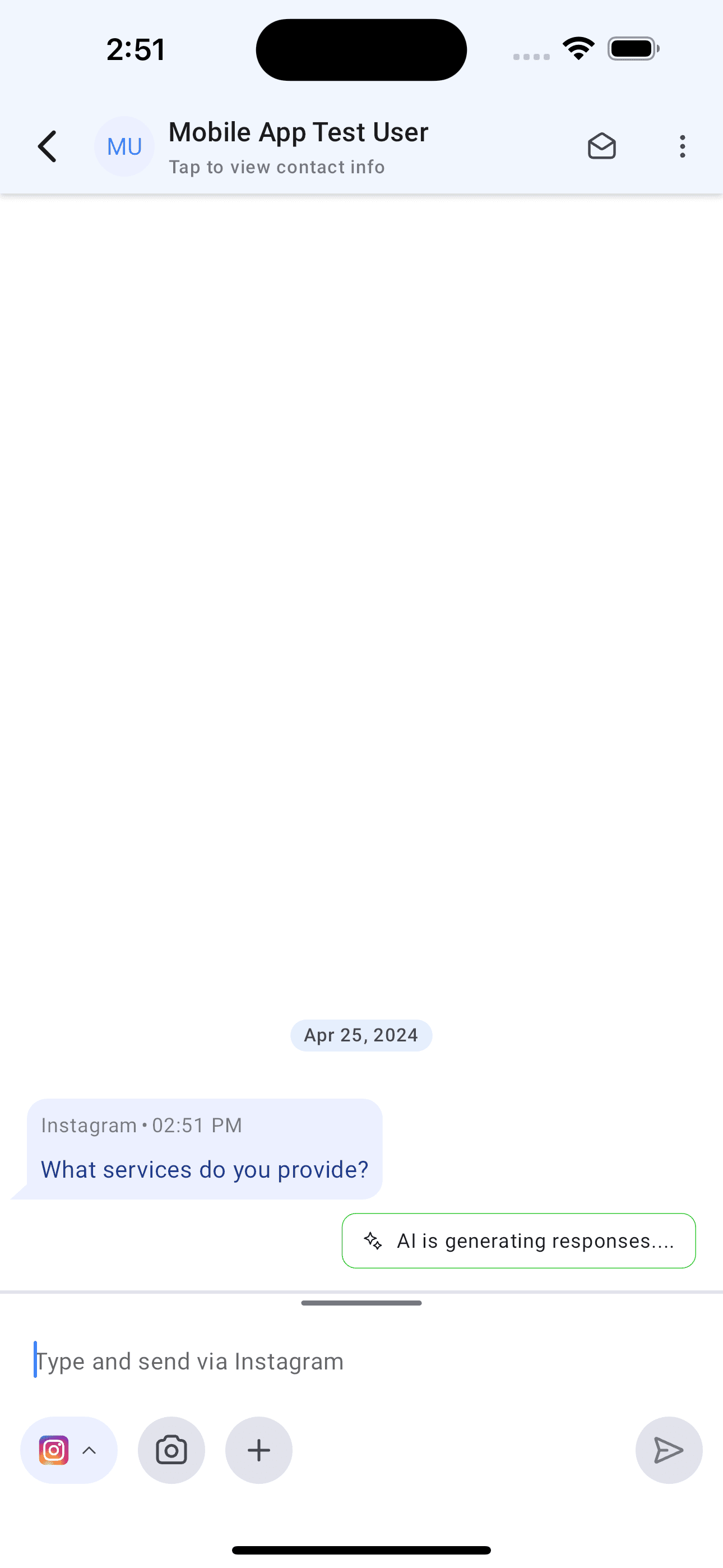 AI-based suggestions for new messages