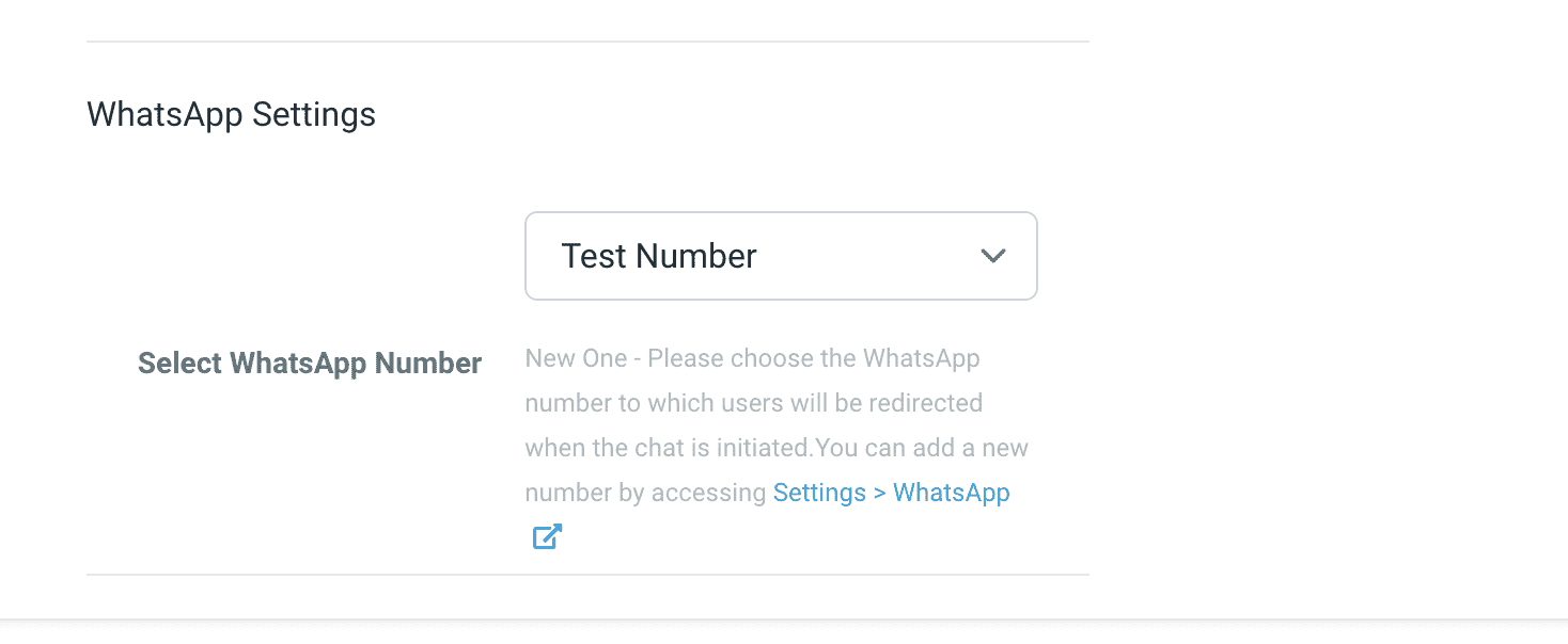 WhatsApp Number Selection