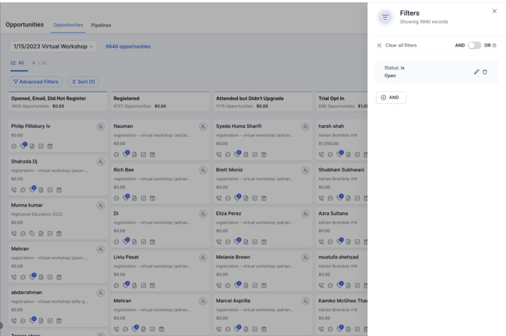 Full feature parity with board view