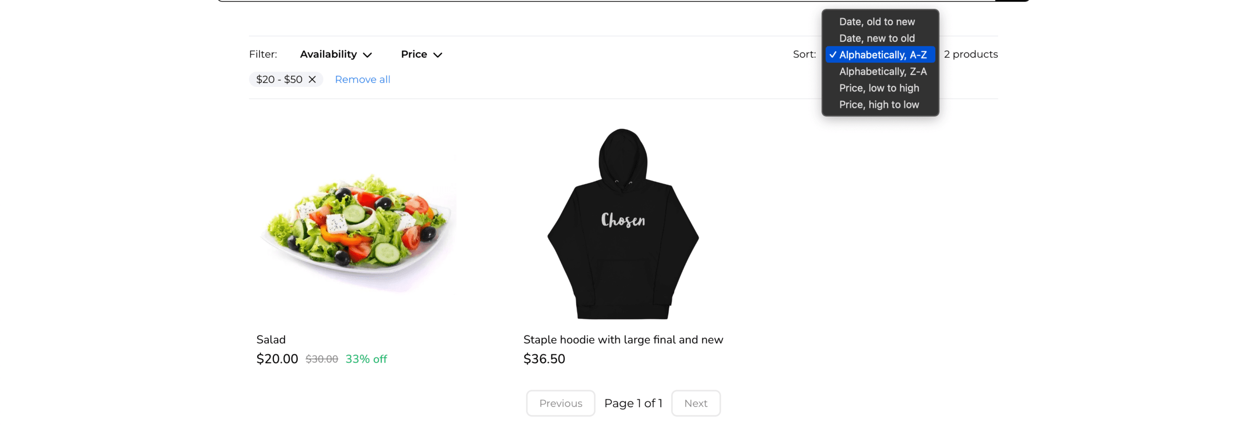 Sort Option Preview in Product List Page