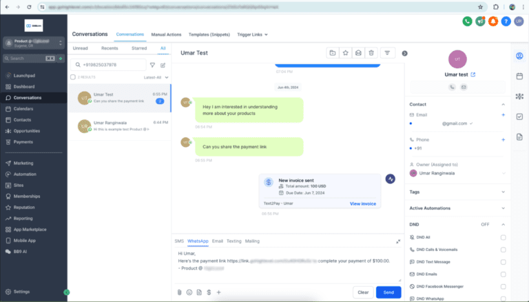 Screenshot of a customer management software interface.