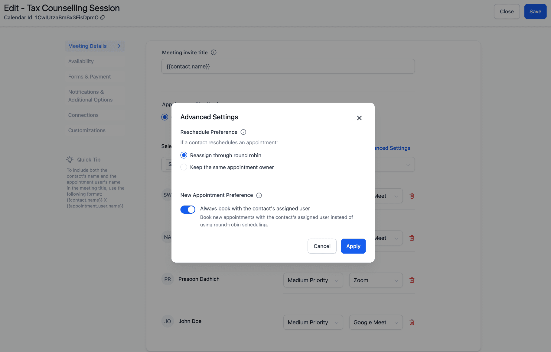 Advanced Settings