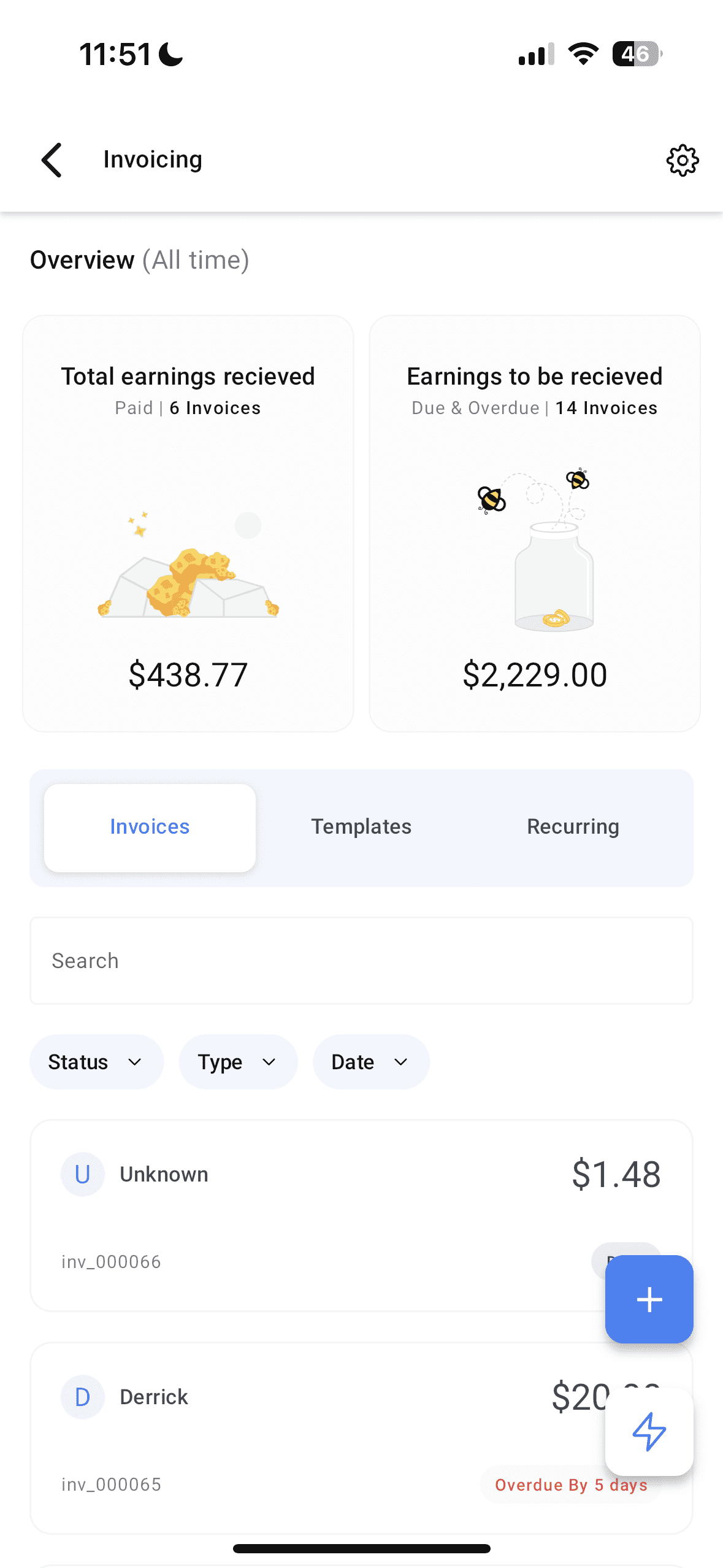 Invoice section