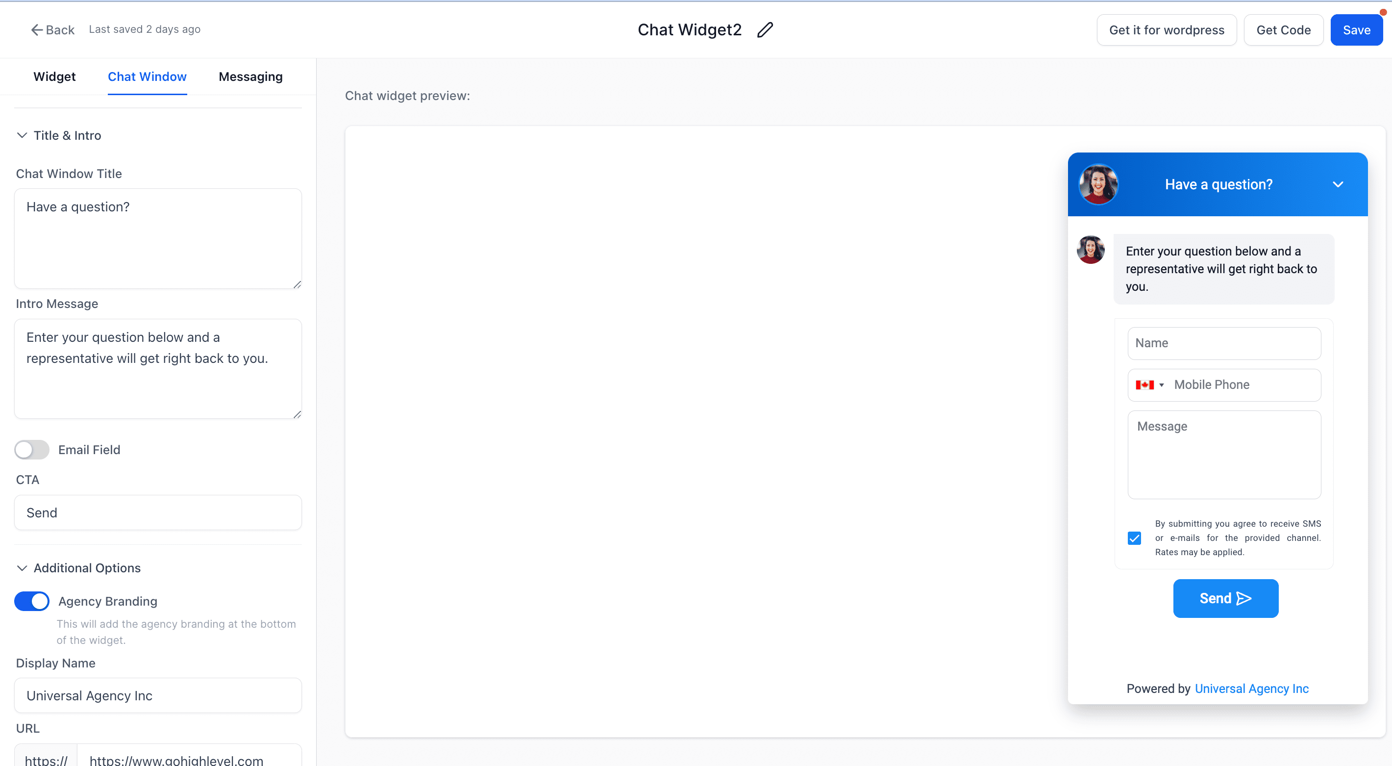 Chat Window Customization