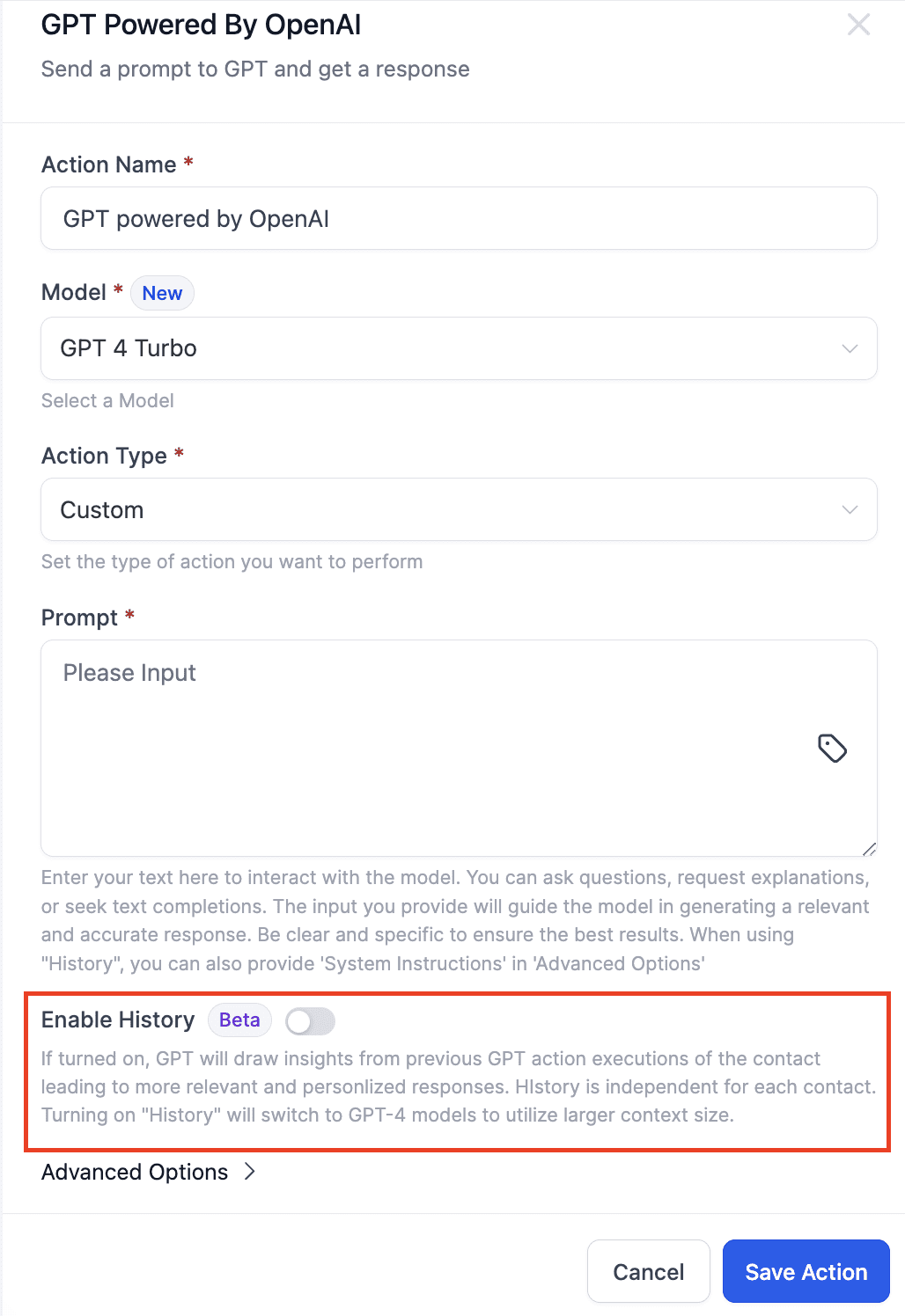 Enable History