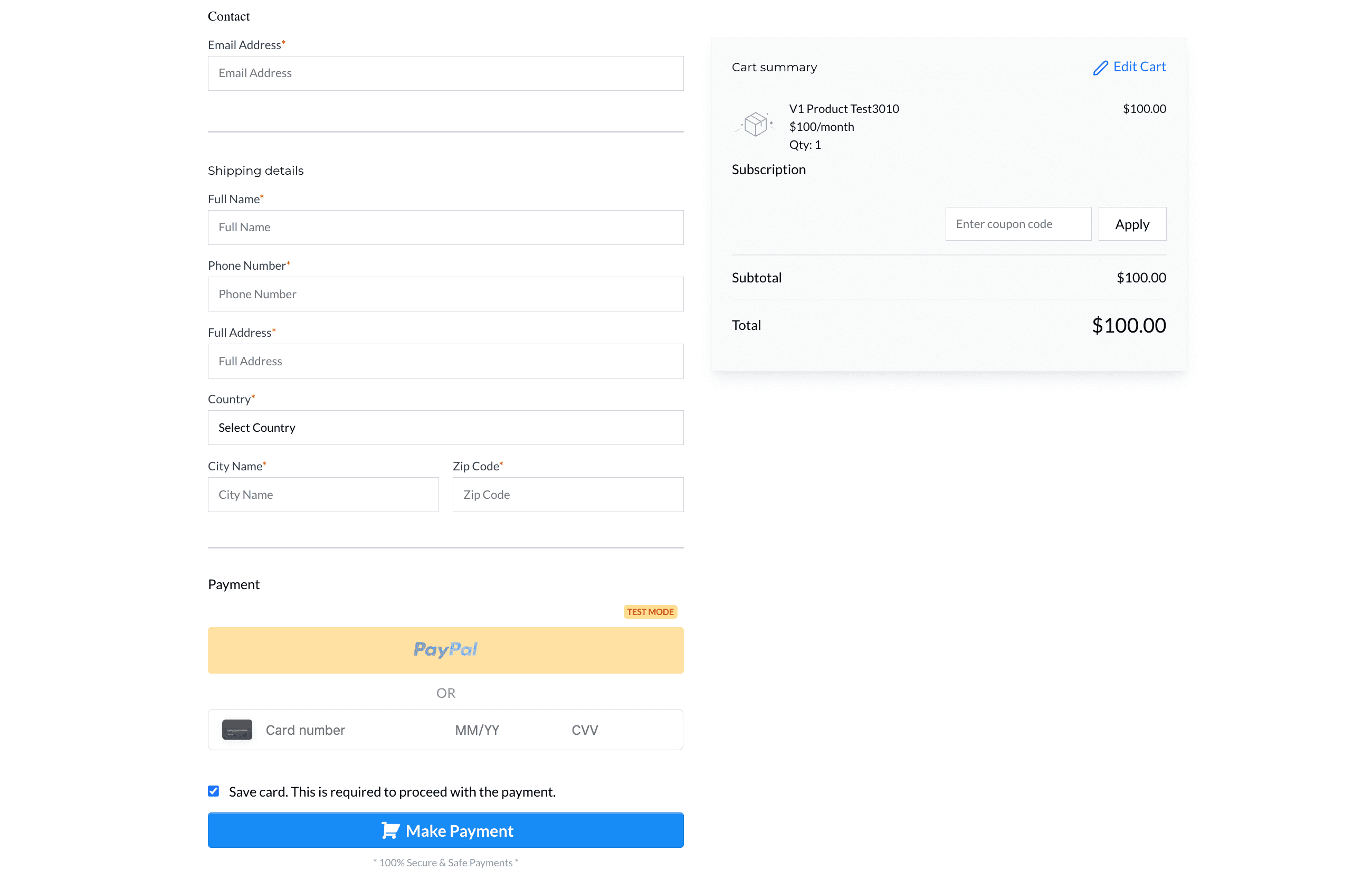 Payment Integration Setup