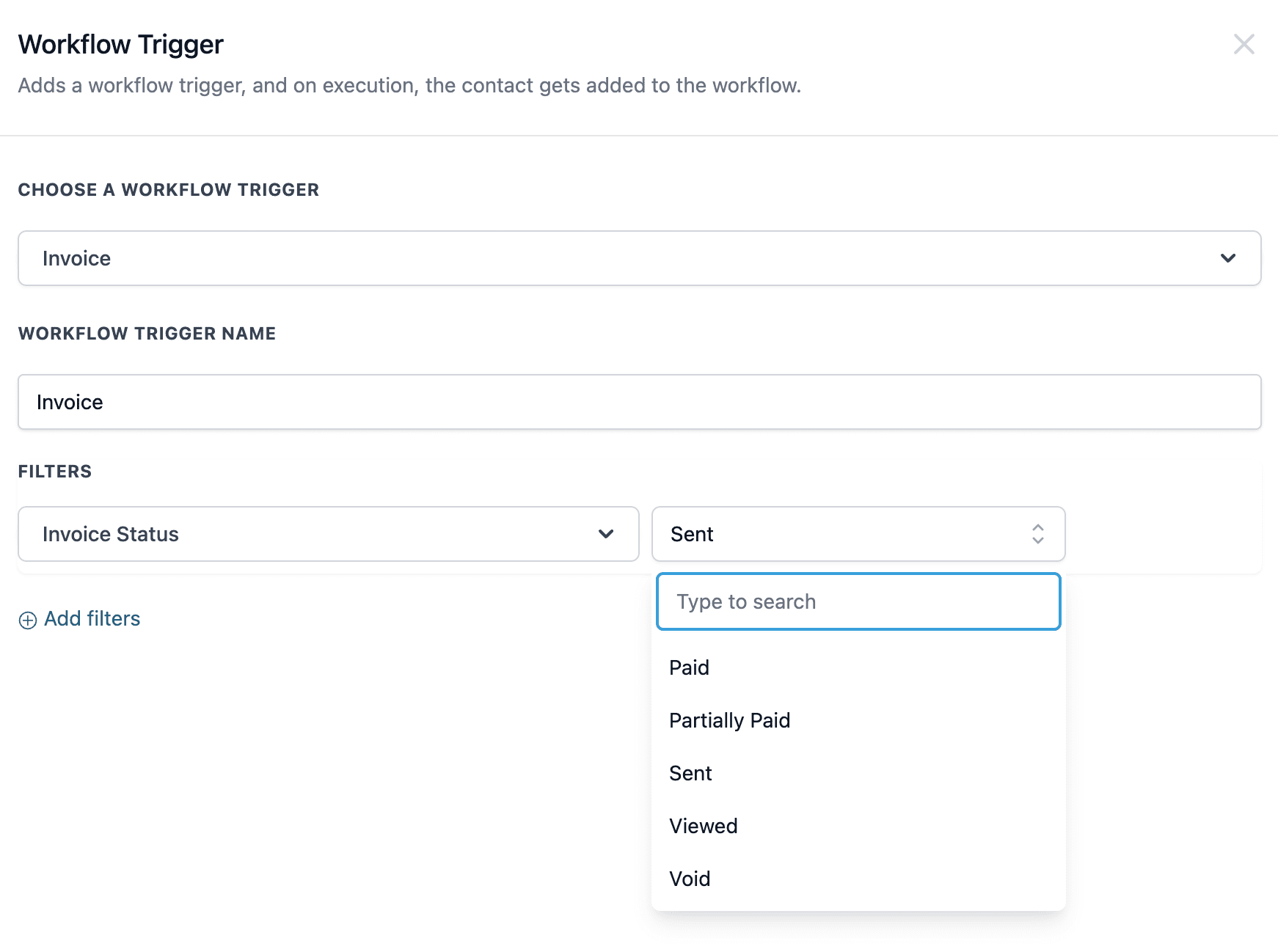 Invoice Trigger Filter
