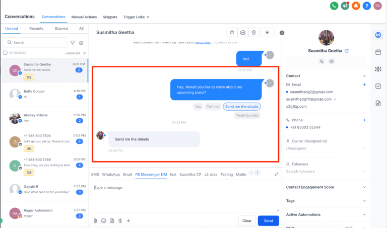 Visibility Screenshot of customer service chat interface