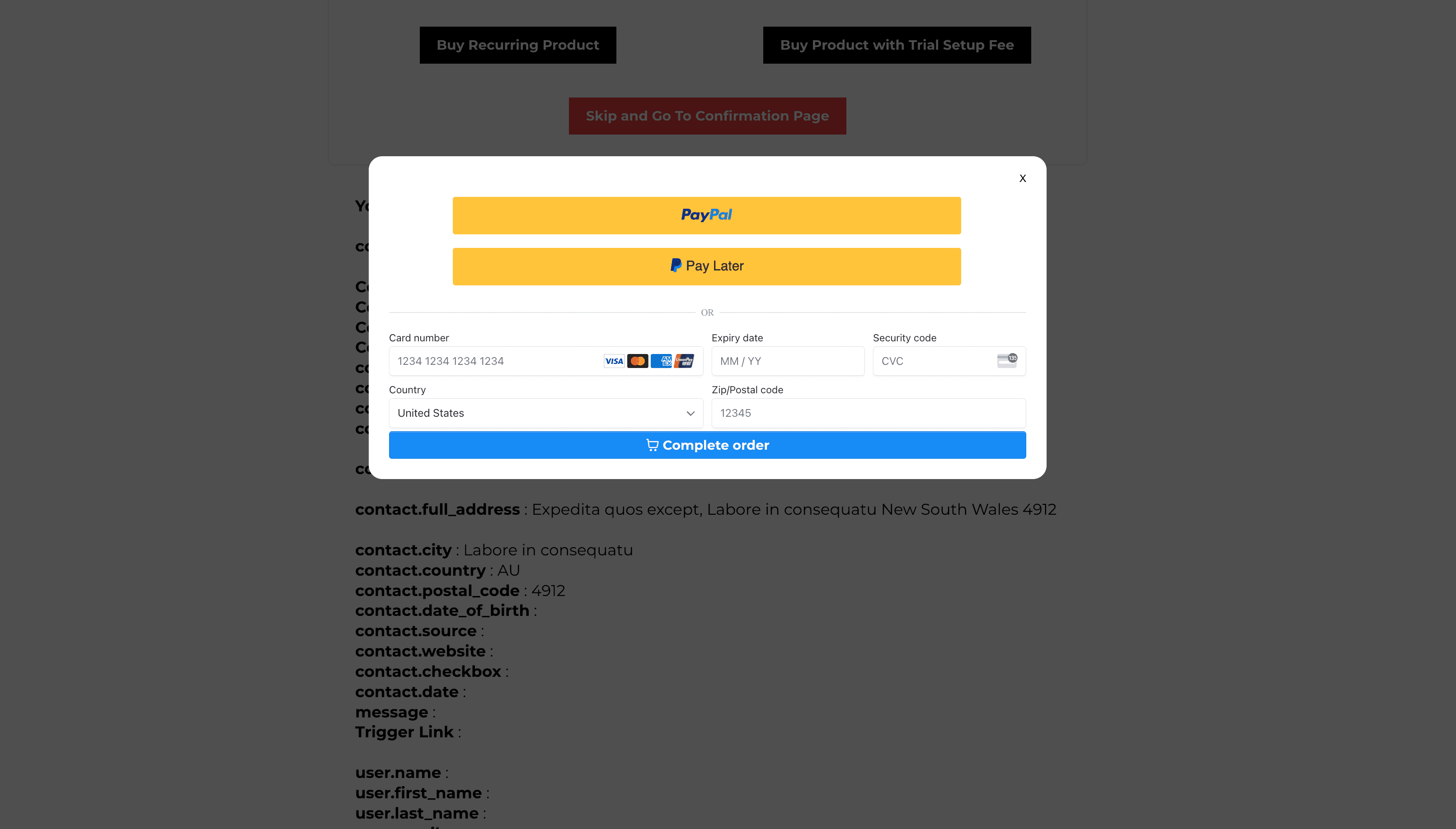 PayLater Button Screenshot
