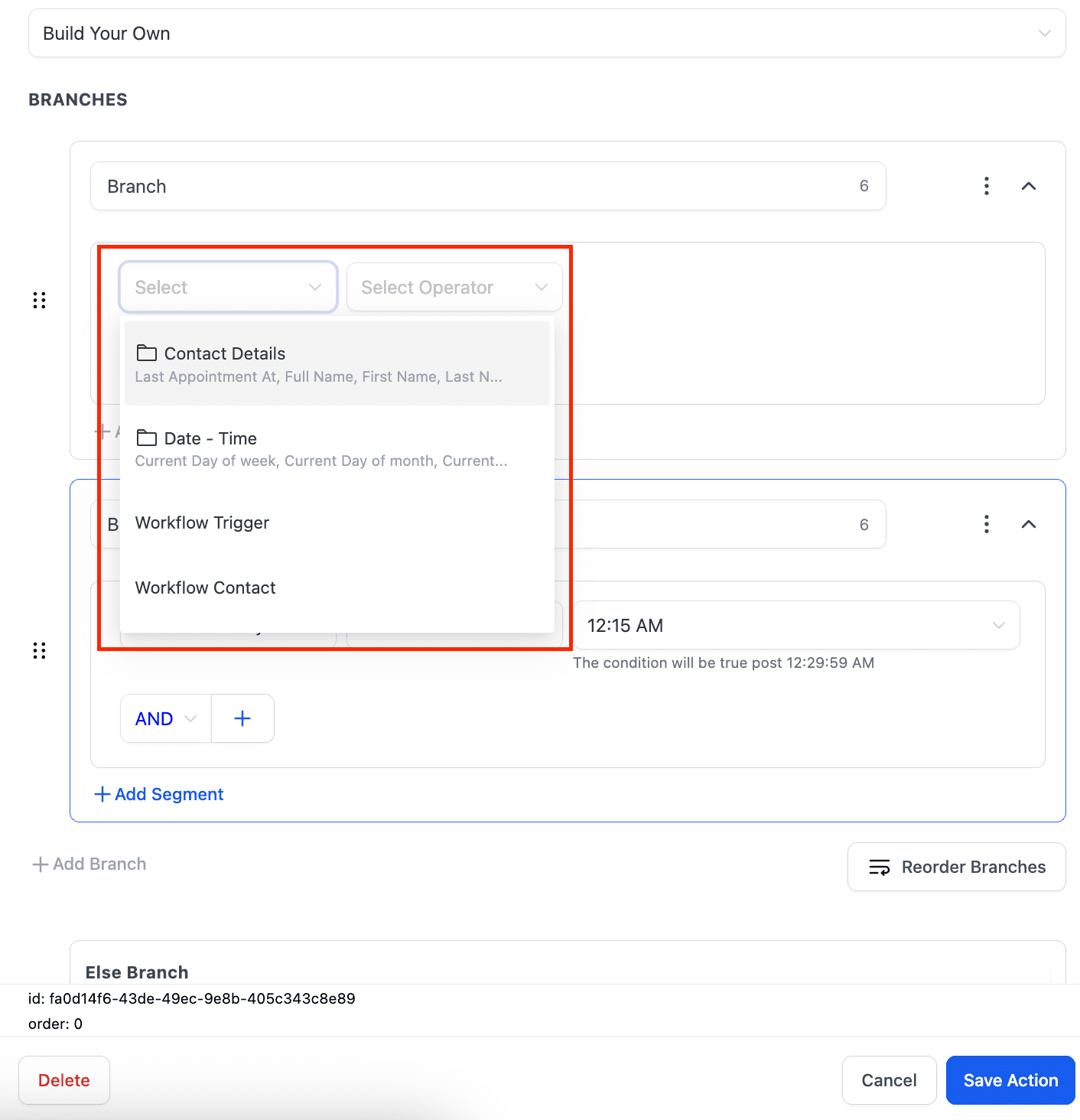 Condition Dropdown