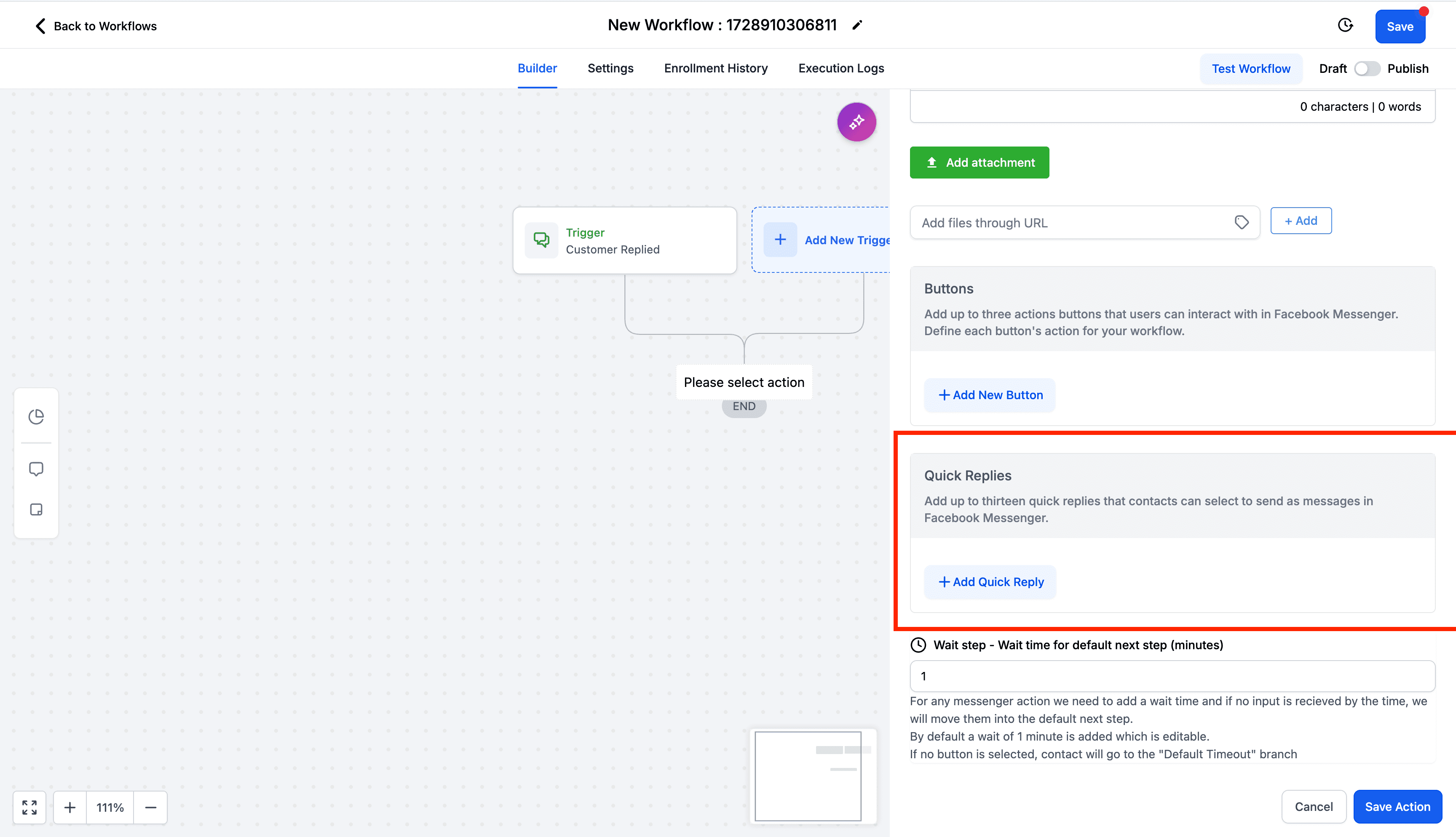 Setup Quick Replies