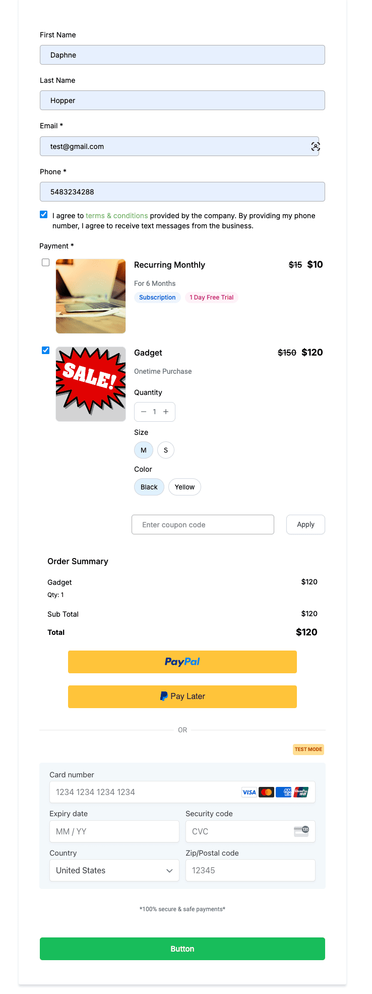PayPal Integration Step 1