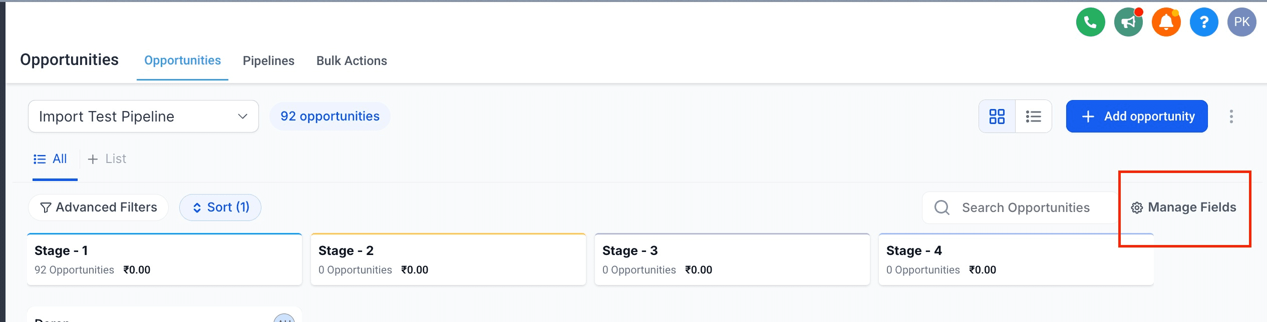 Manage Fields