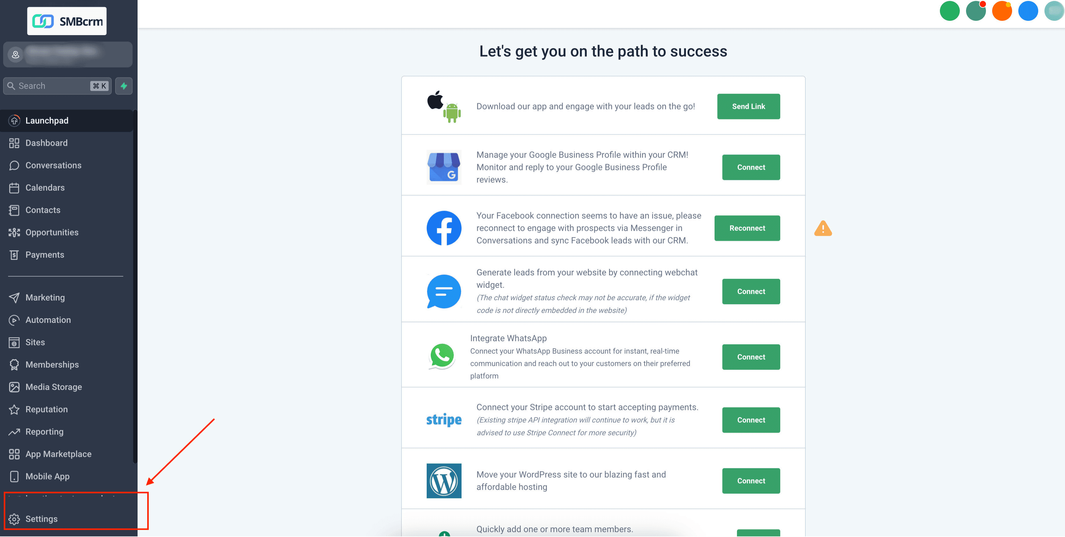 Screenshot of enabling Facebook integration from labs
