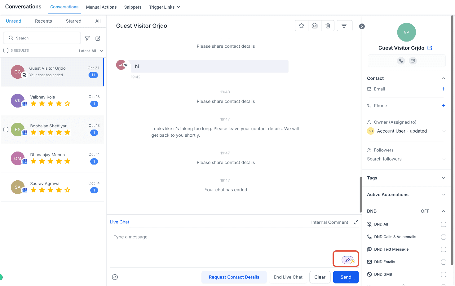 Bot Status: Manage Settings