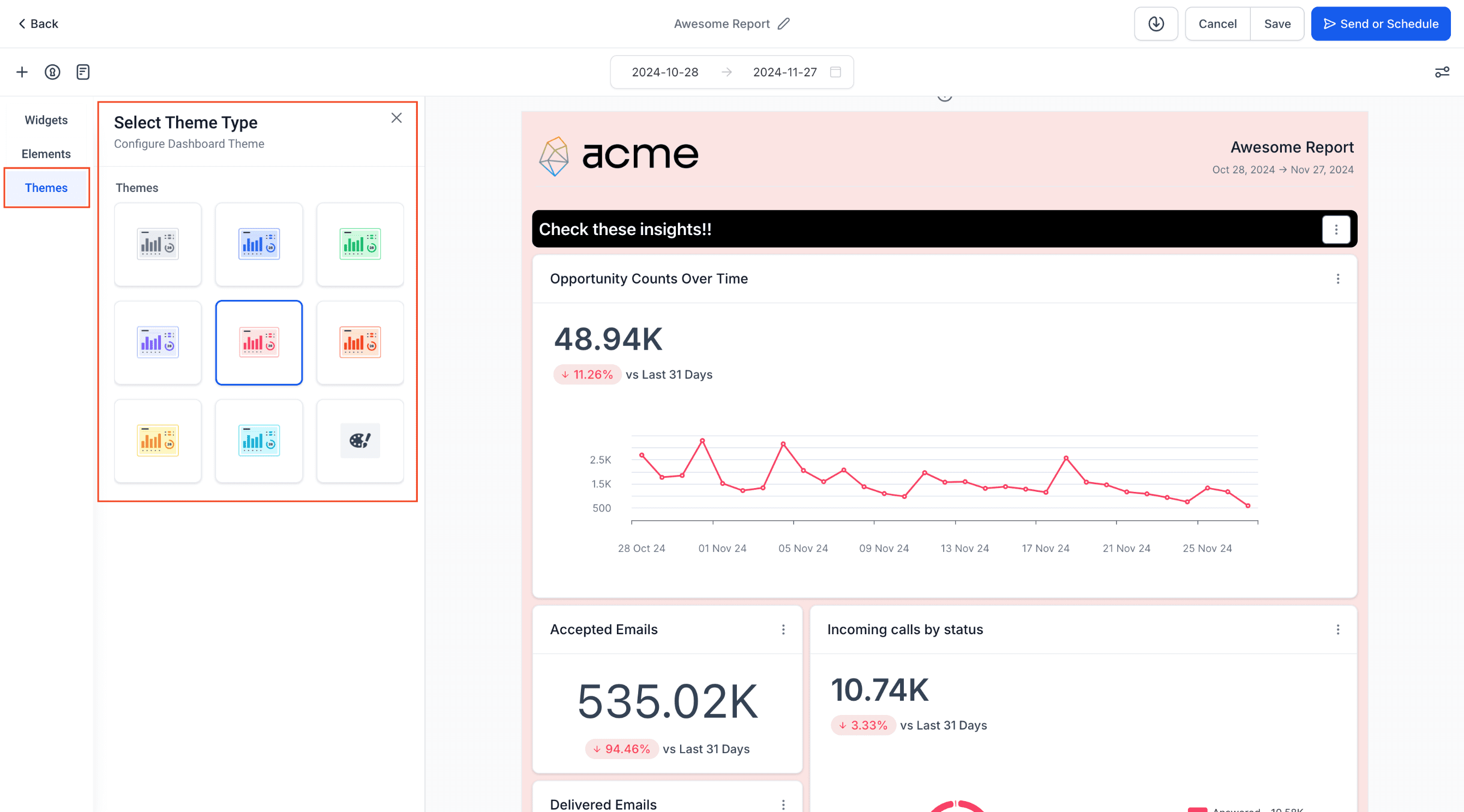 Custom Report Themes