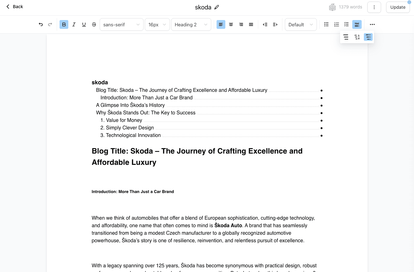 Toolbar Styling Options