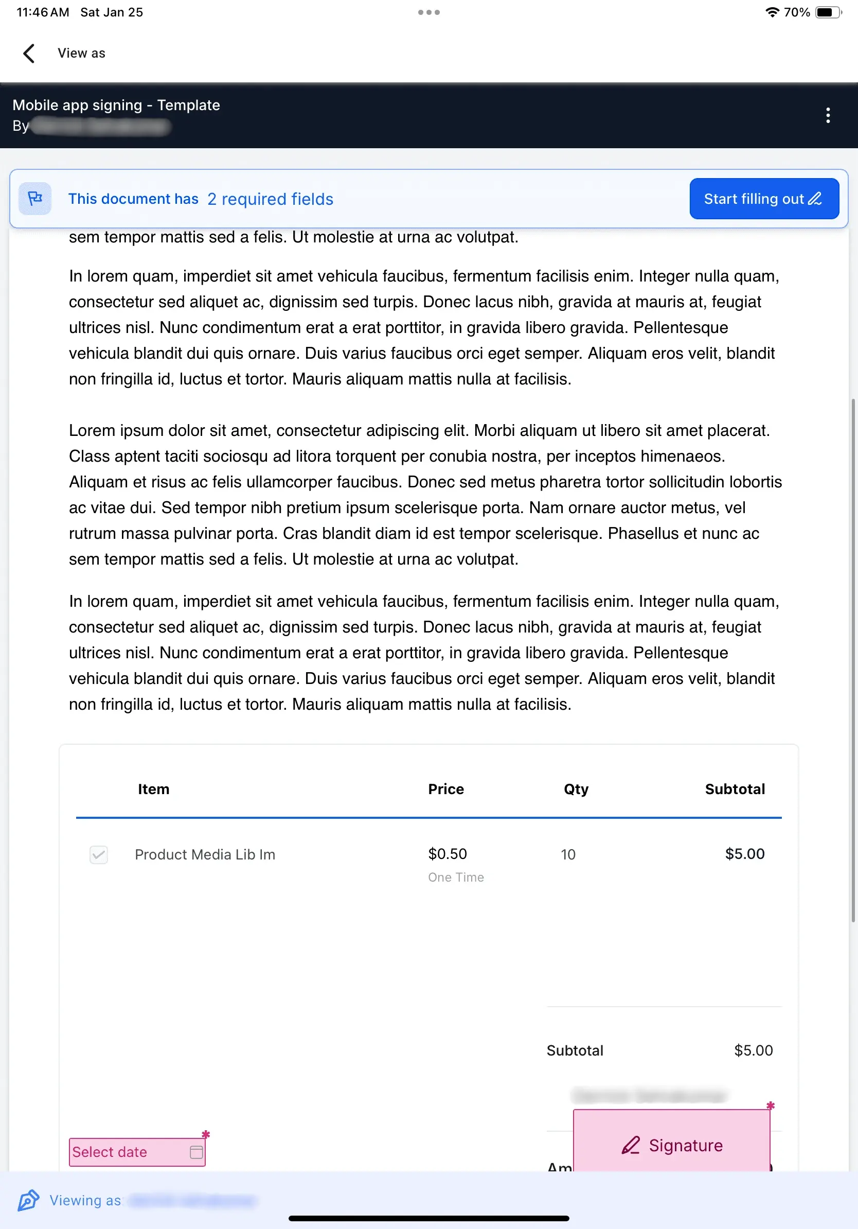 Mobile Signature Step 3