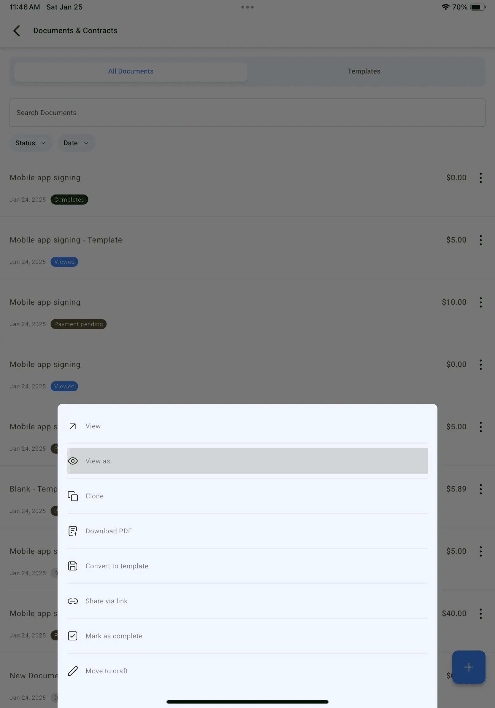 Mobile Signature Step 1