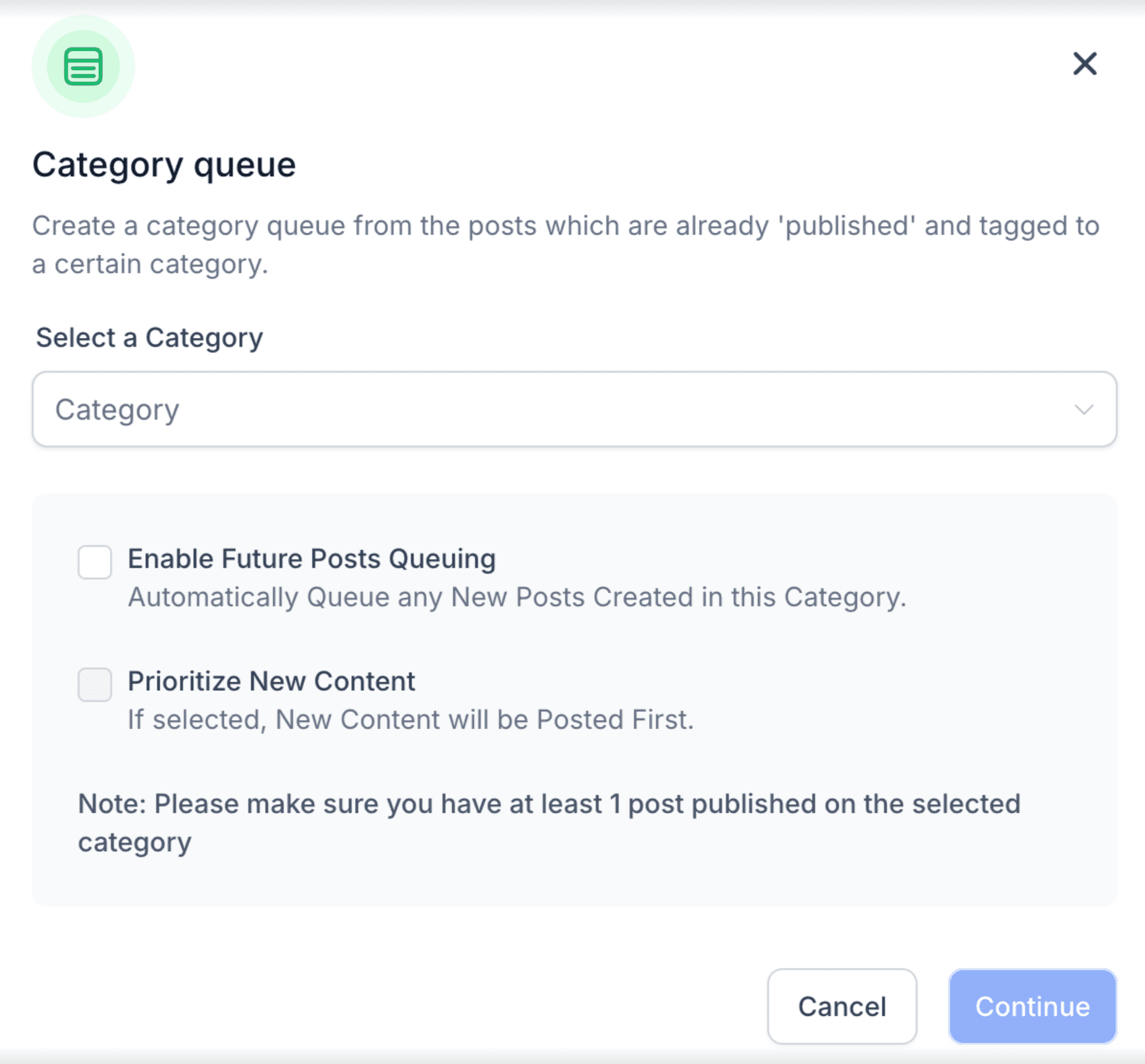 Category Queue Instructions
