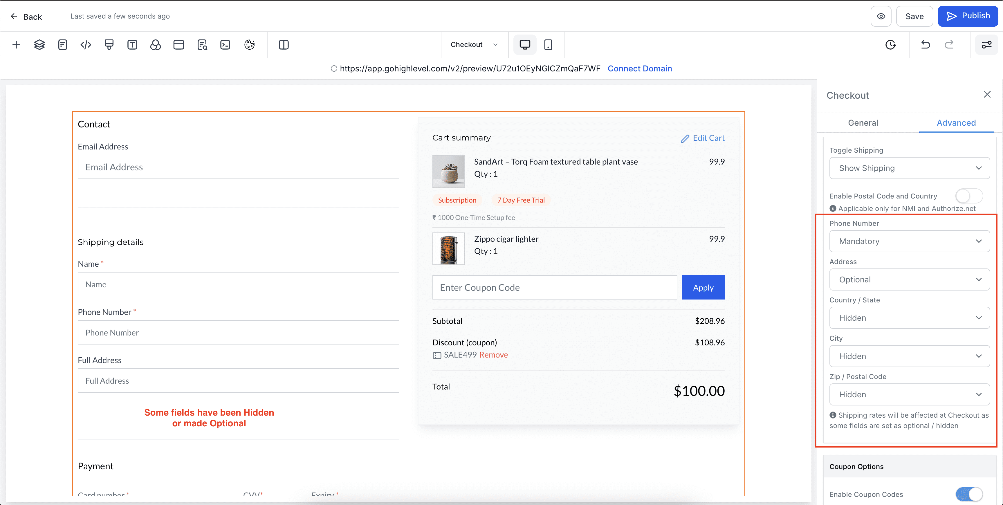 Shipping Details Example