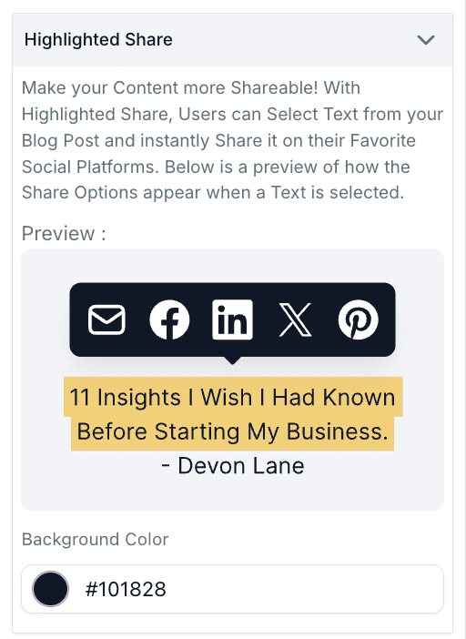 Screenshot of social platform icons popup