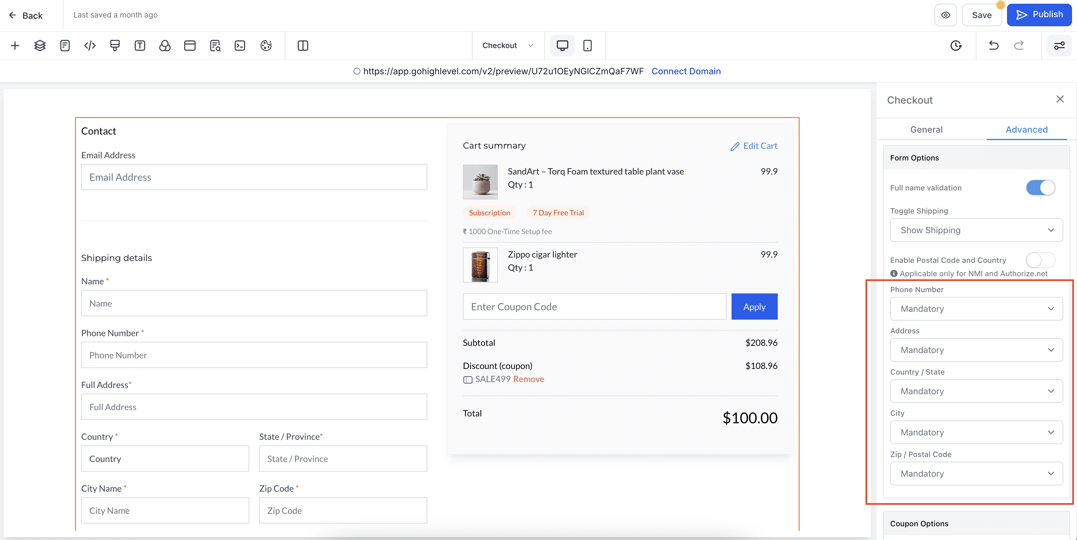 Customize Shipping Fields