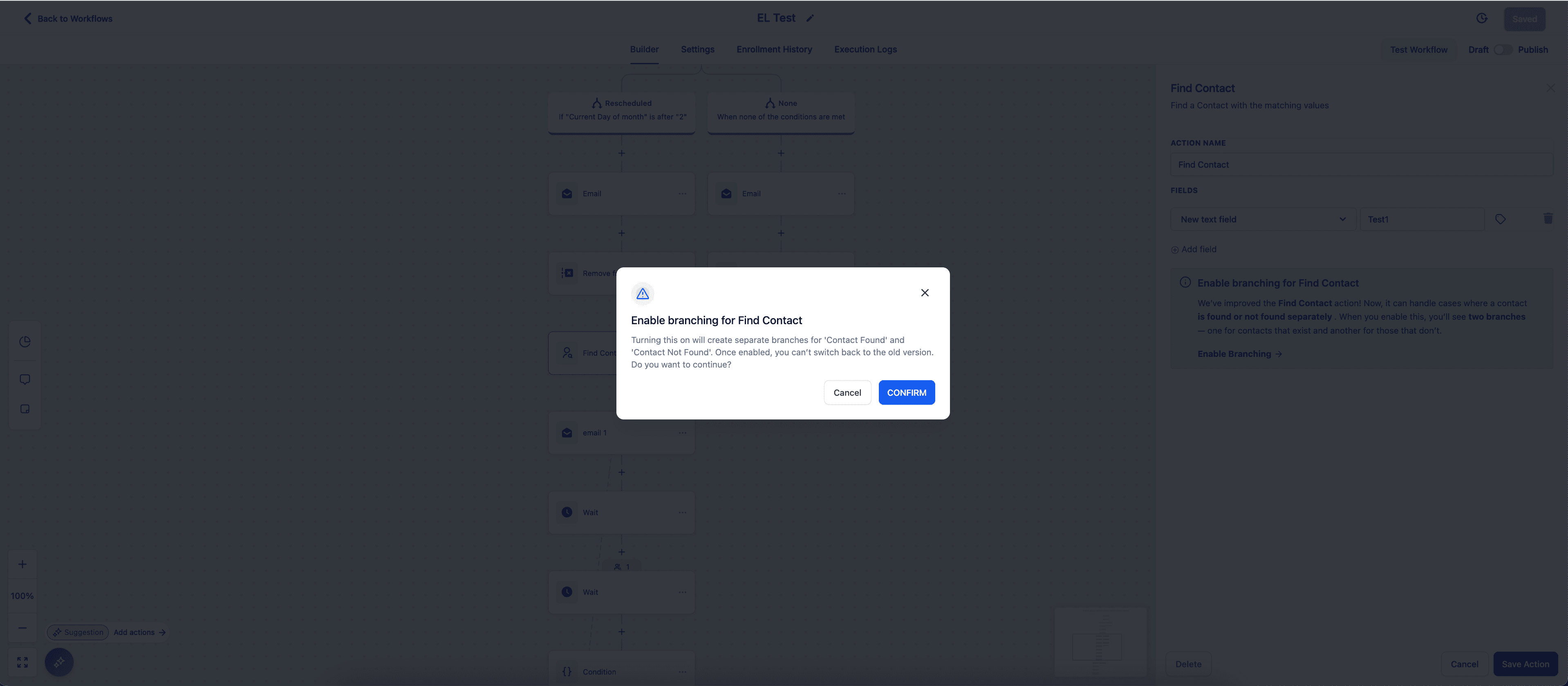 How to Switch from existing action