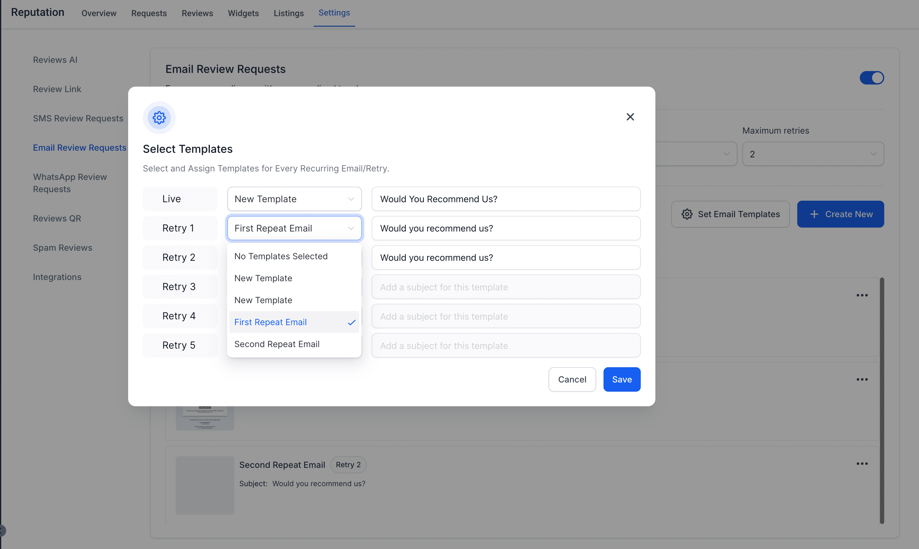 Select Templates