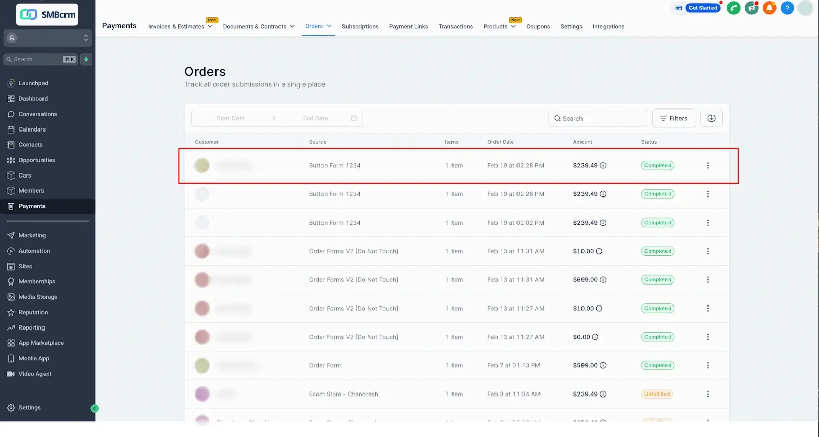 Order Tracking