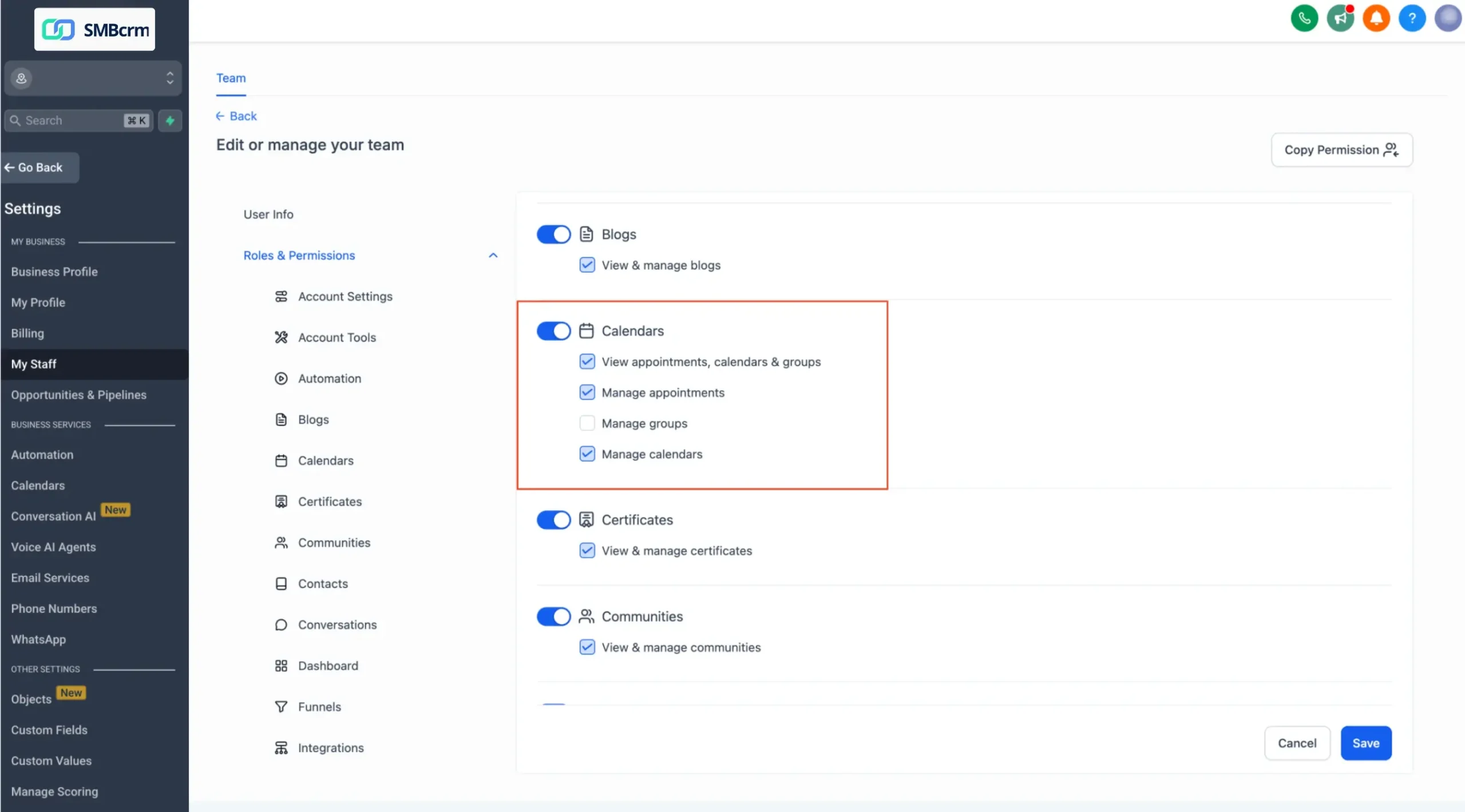 Granular Permissions