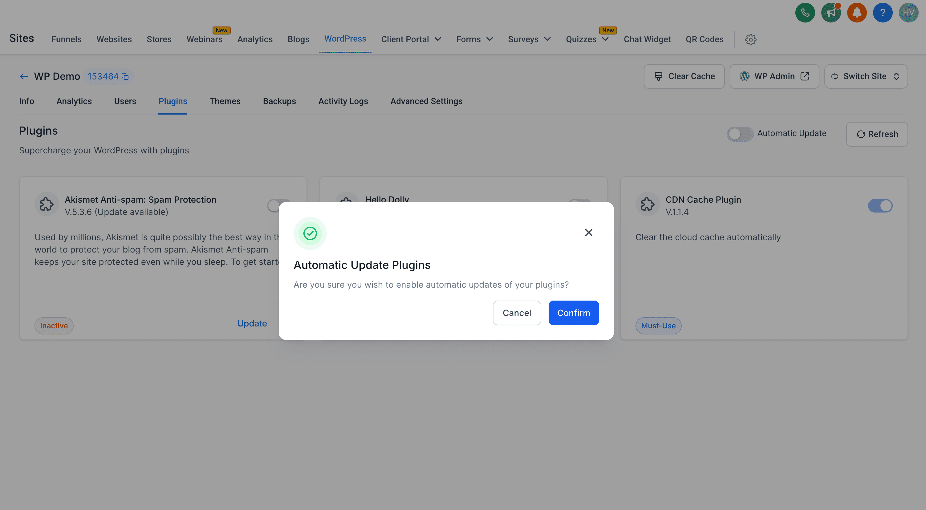 Settings Navigation