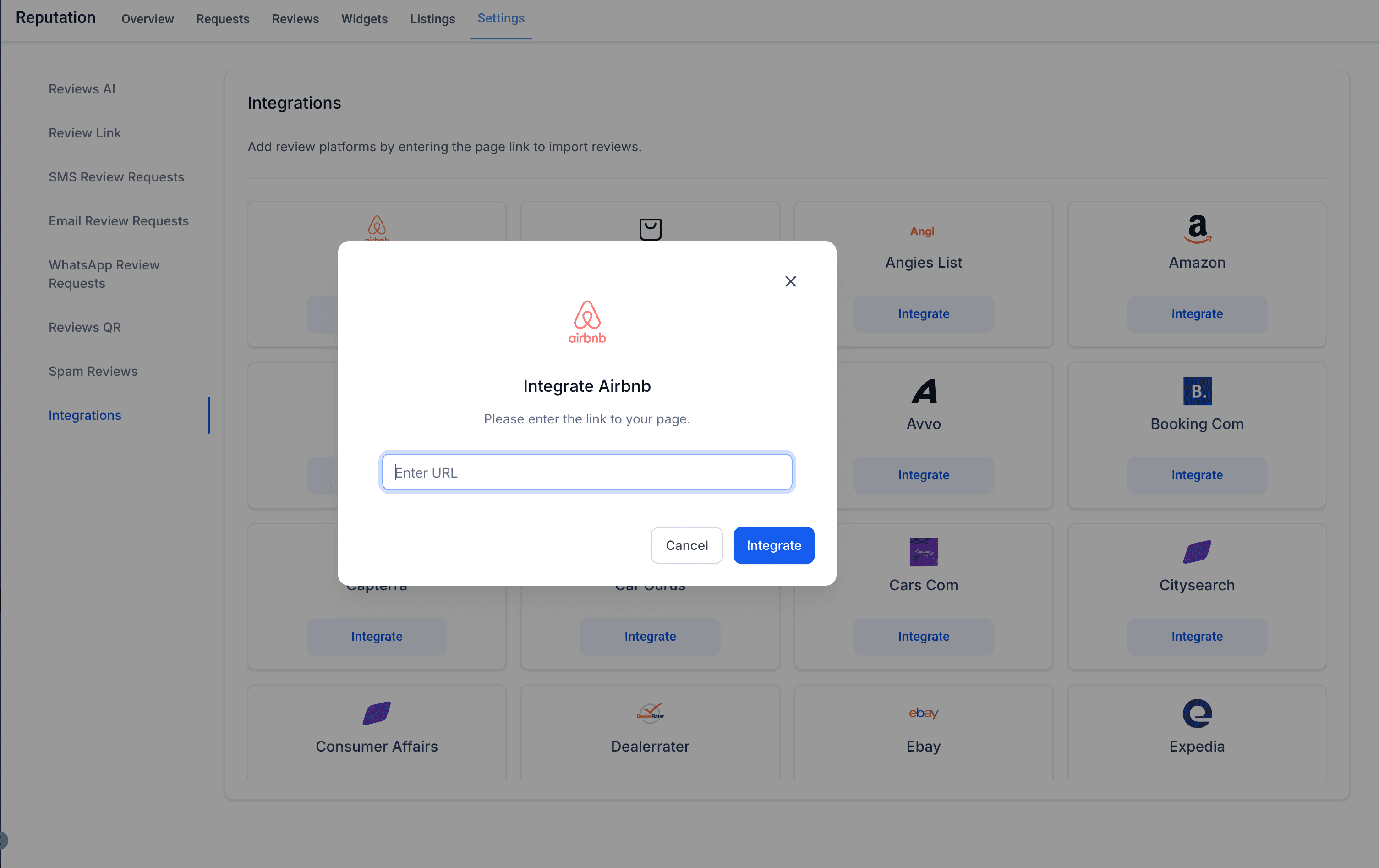 Enter Platform URL